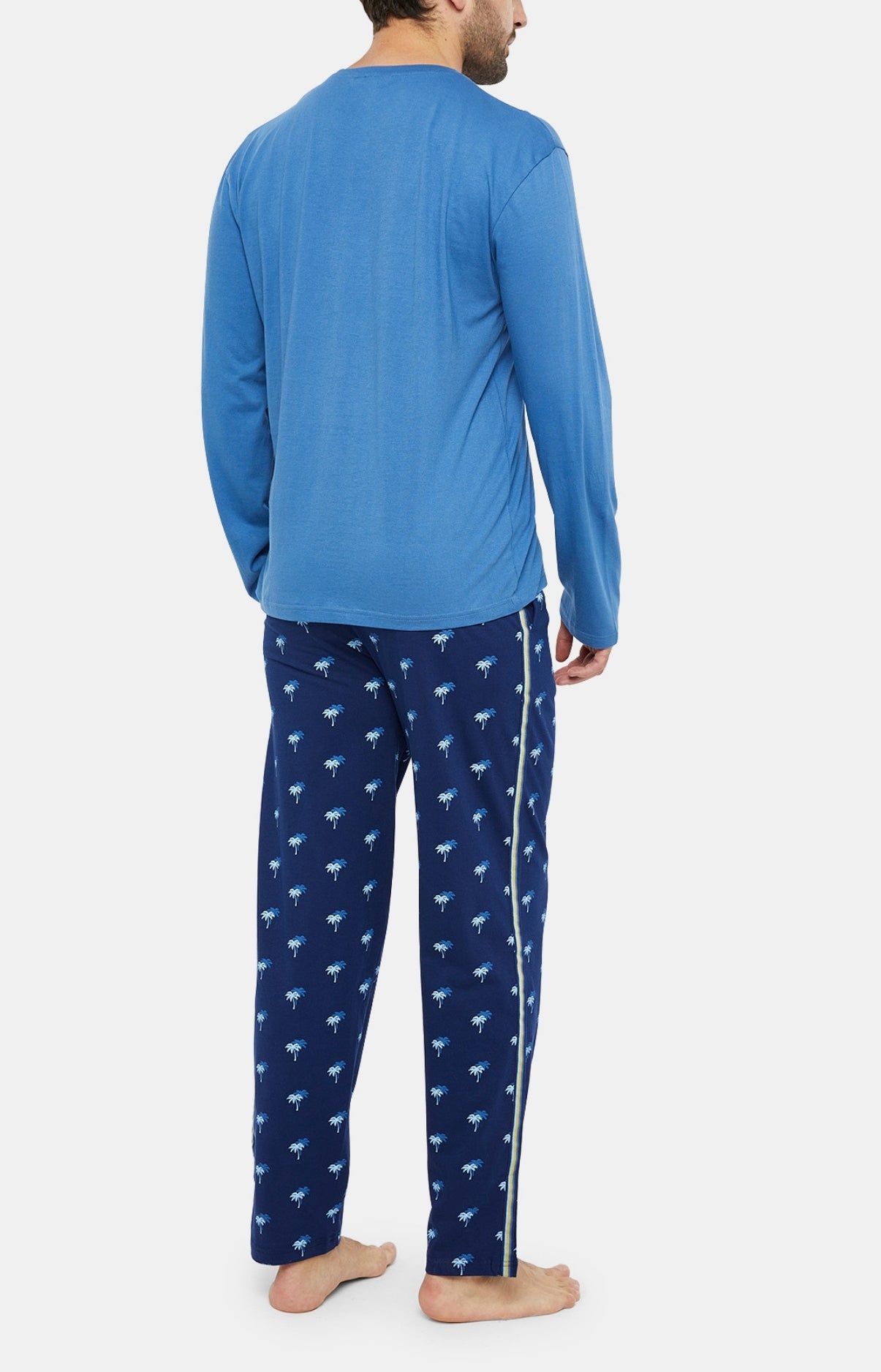 Pyjama long Homme Palmier Bleu 5