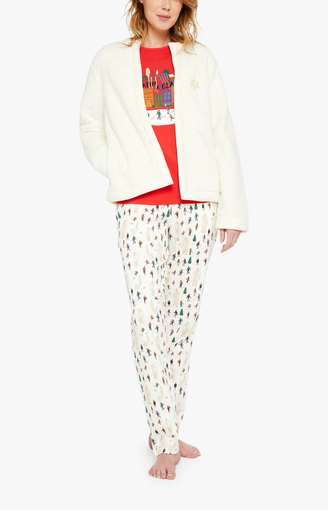 Veste Femme polaire Flocon Blanc et Ivoire 1