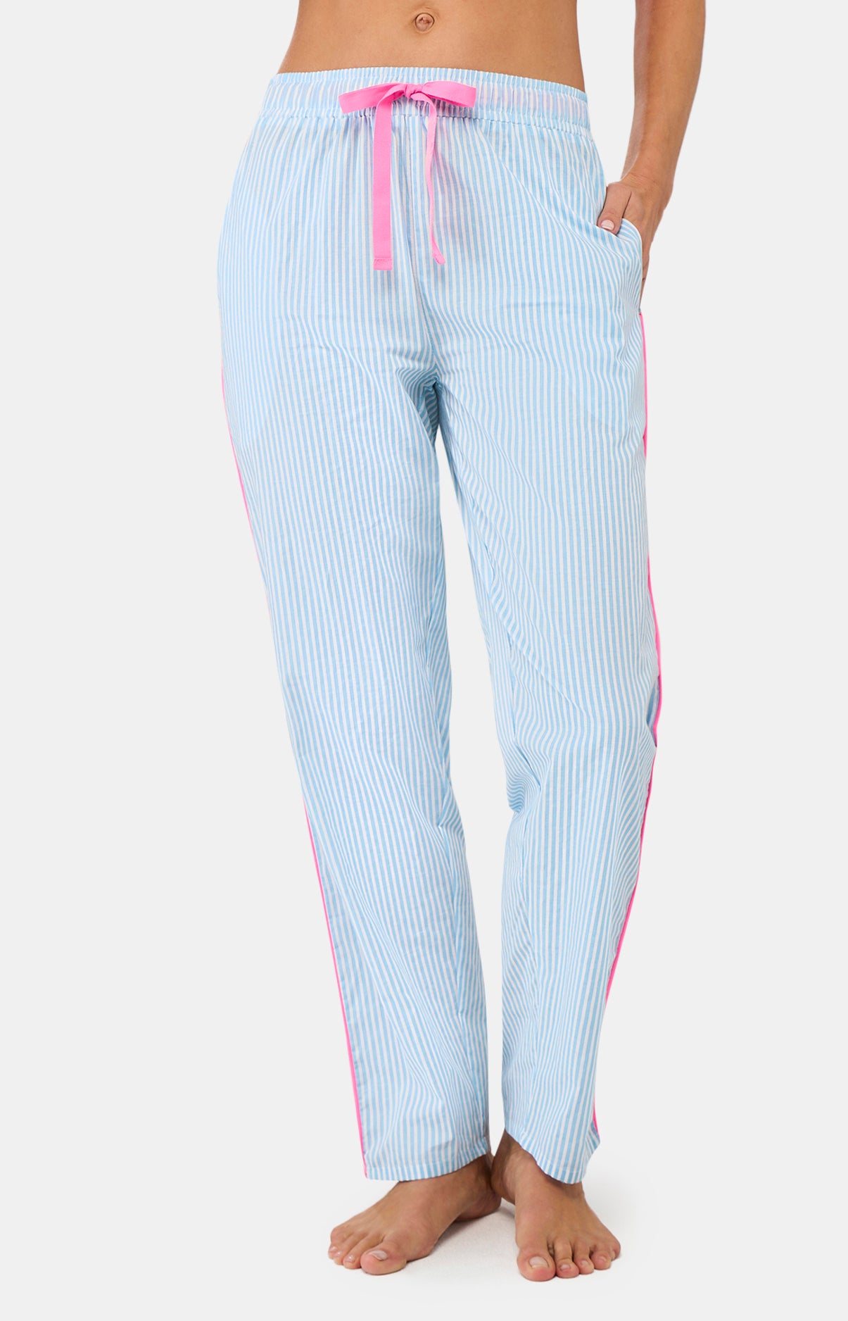 Pantalon Femme Rayure Bleu 5