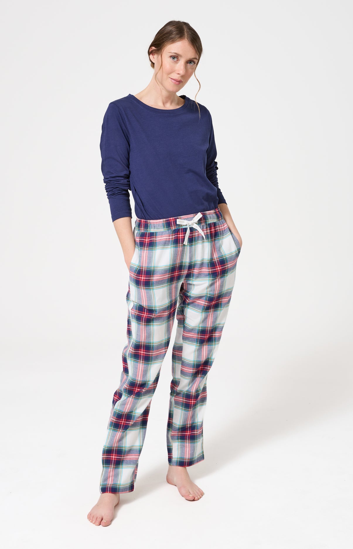 Bas de pyjama pantalon femme tartan chaud 1