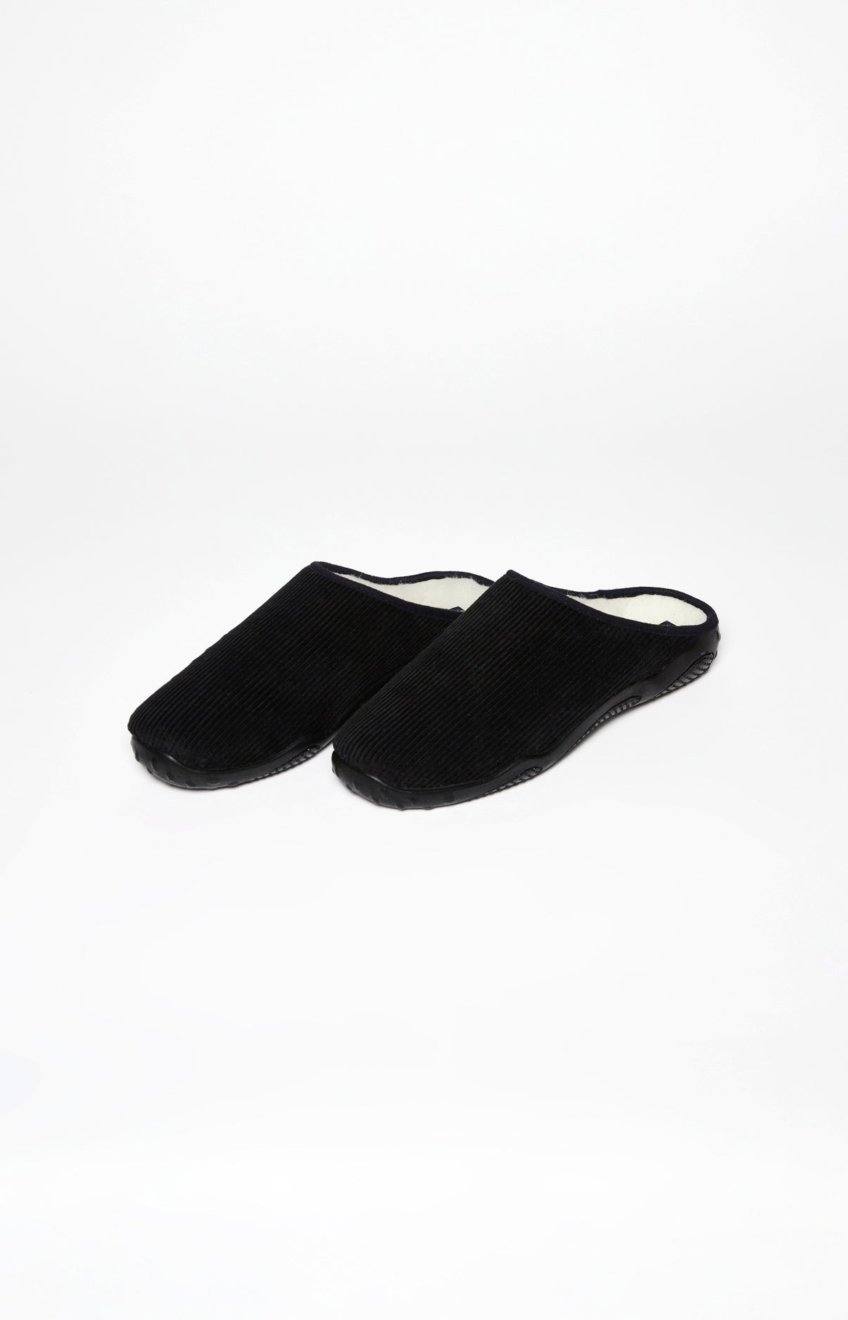 Mules Homme Velours Cotelé Noir 1