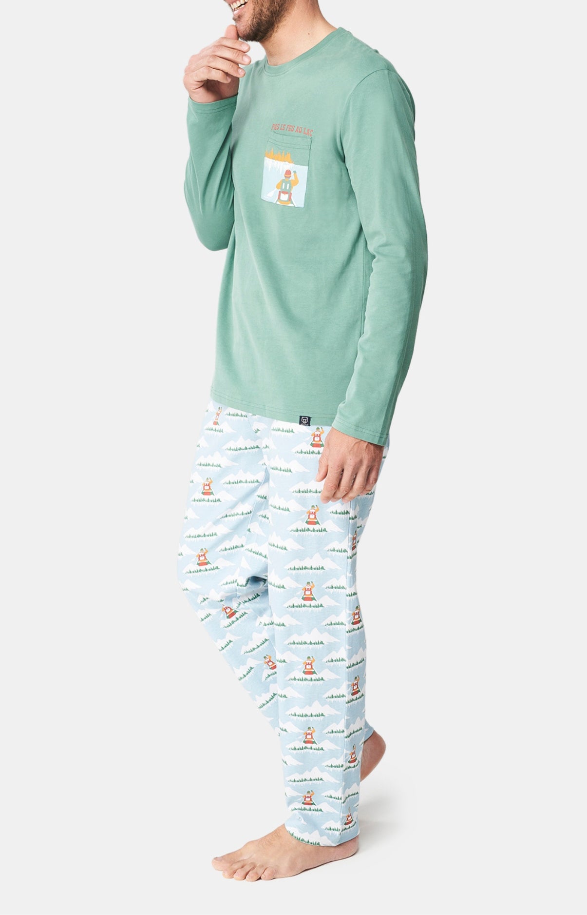 Pyjama long Femme Pas le feu au lac Bleu 4