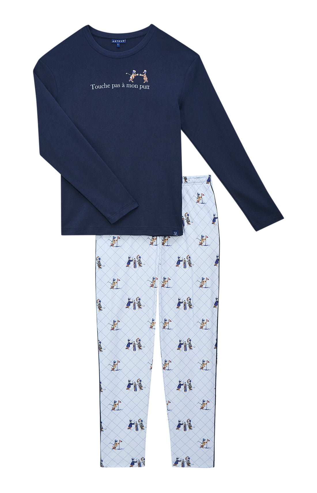 Pyjamas Homme Touche pas à mon putt BLEU 3