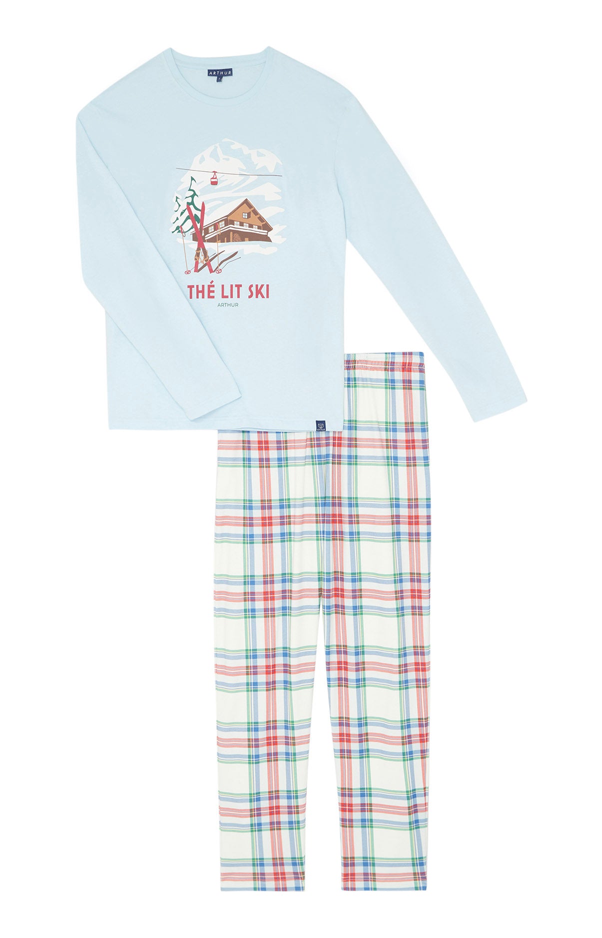Pyjama long Femme Thé lit ski Blanc et Ivoire 3