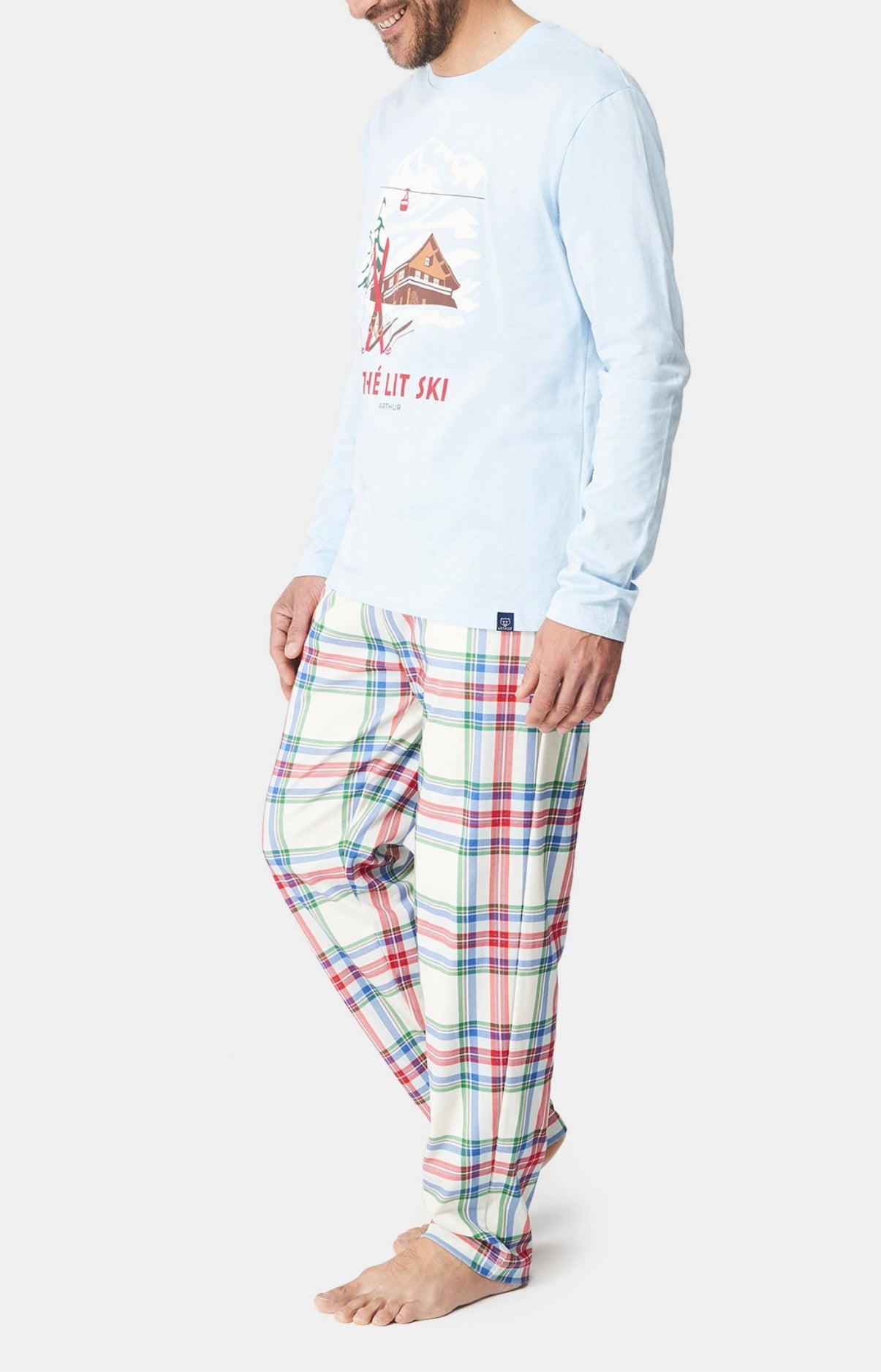 Pyjama long Femme Thé lit ski Blanc et Ivoire 4
