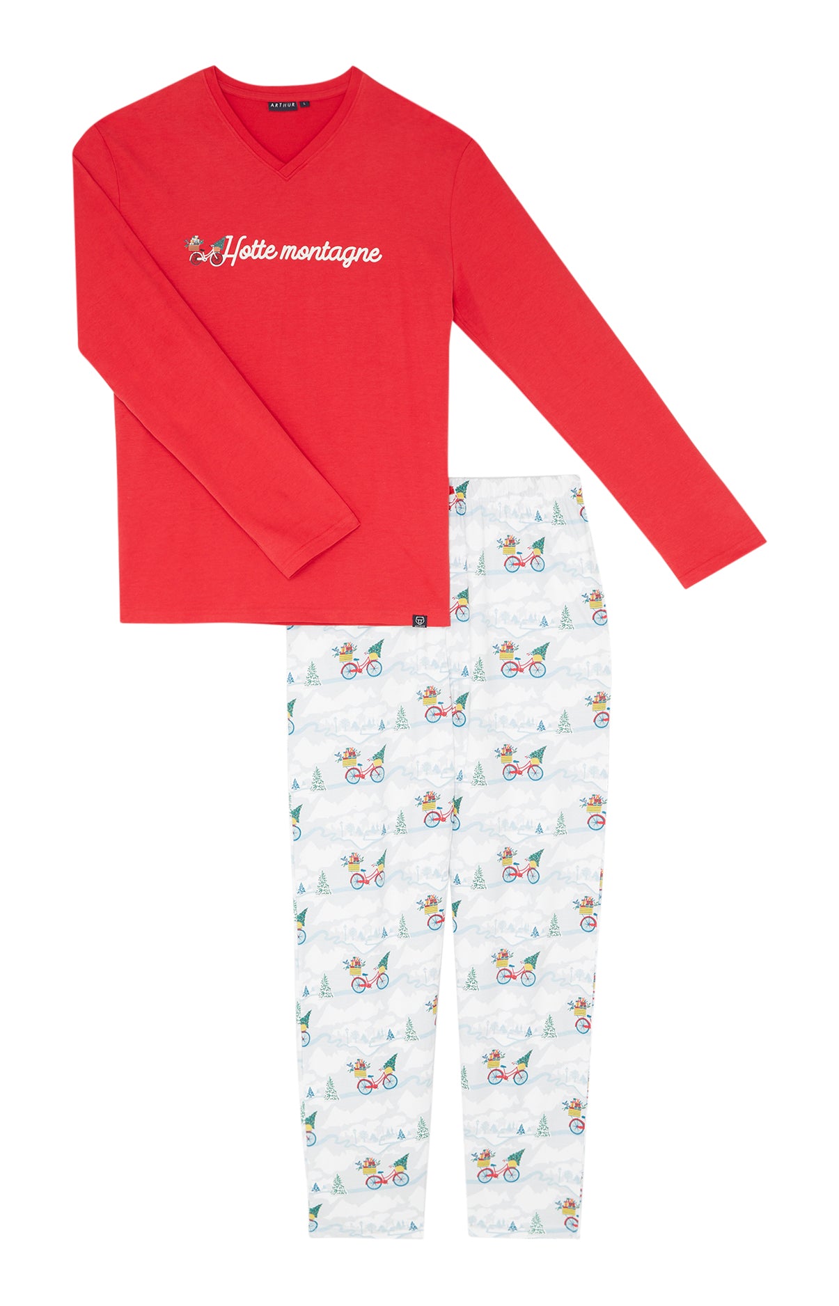 Pyjama long Femme Hotte montagne Blanc et Ivoire 3