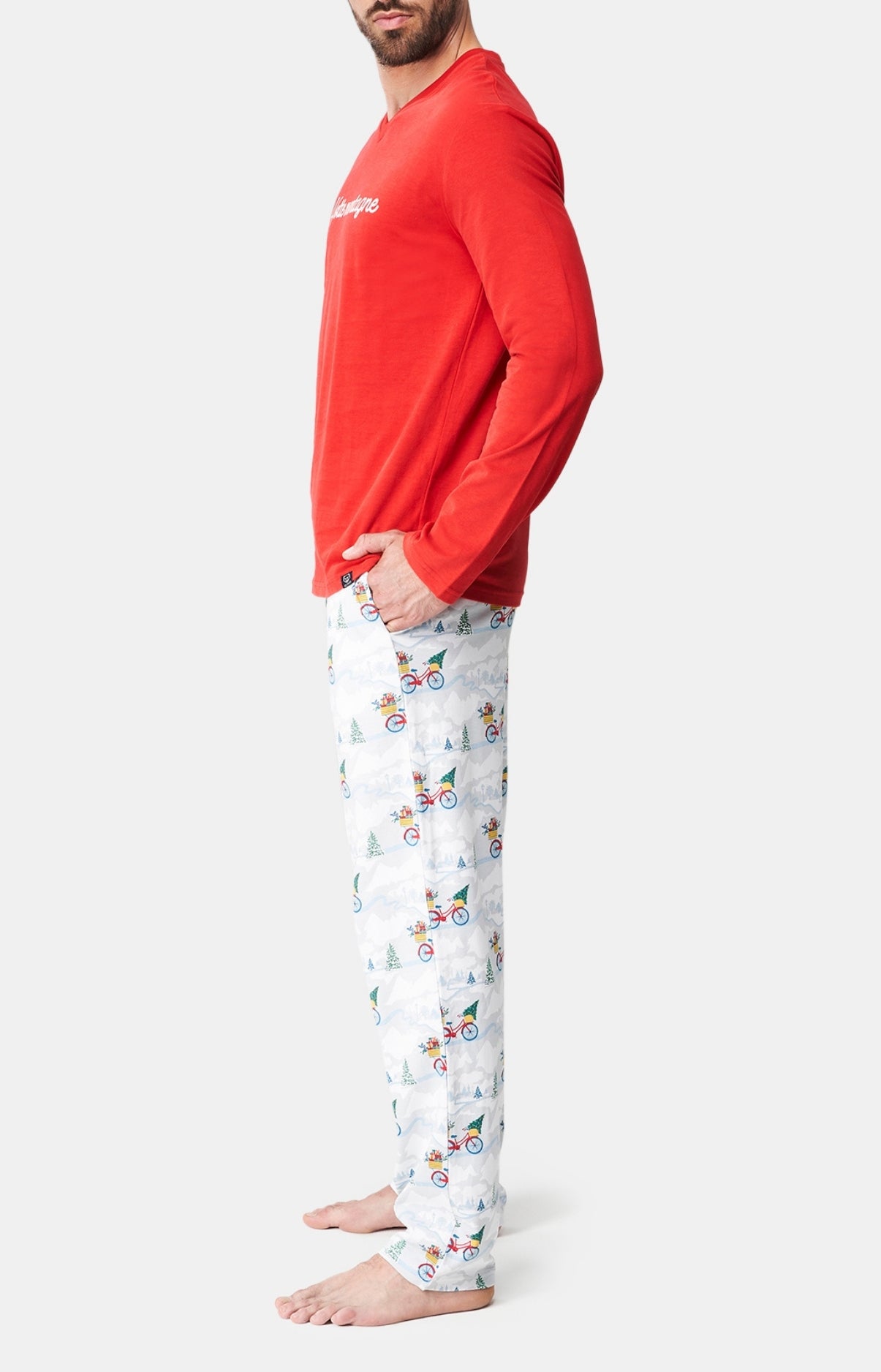 Pyjama long Femme Hotte montagne Blanc et Ivoire 4