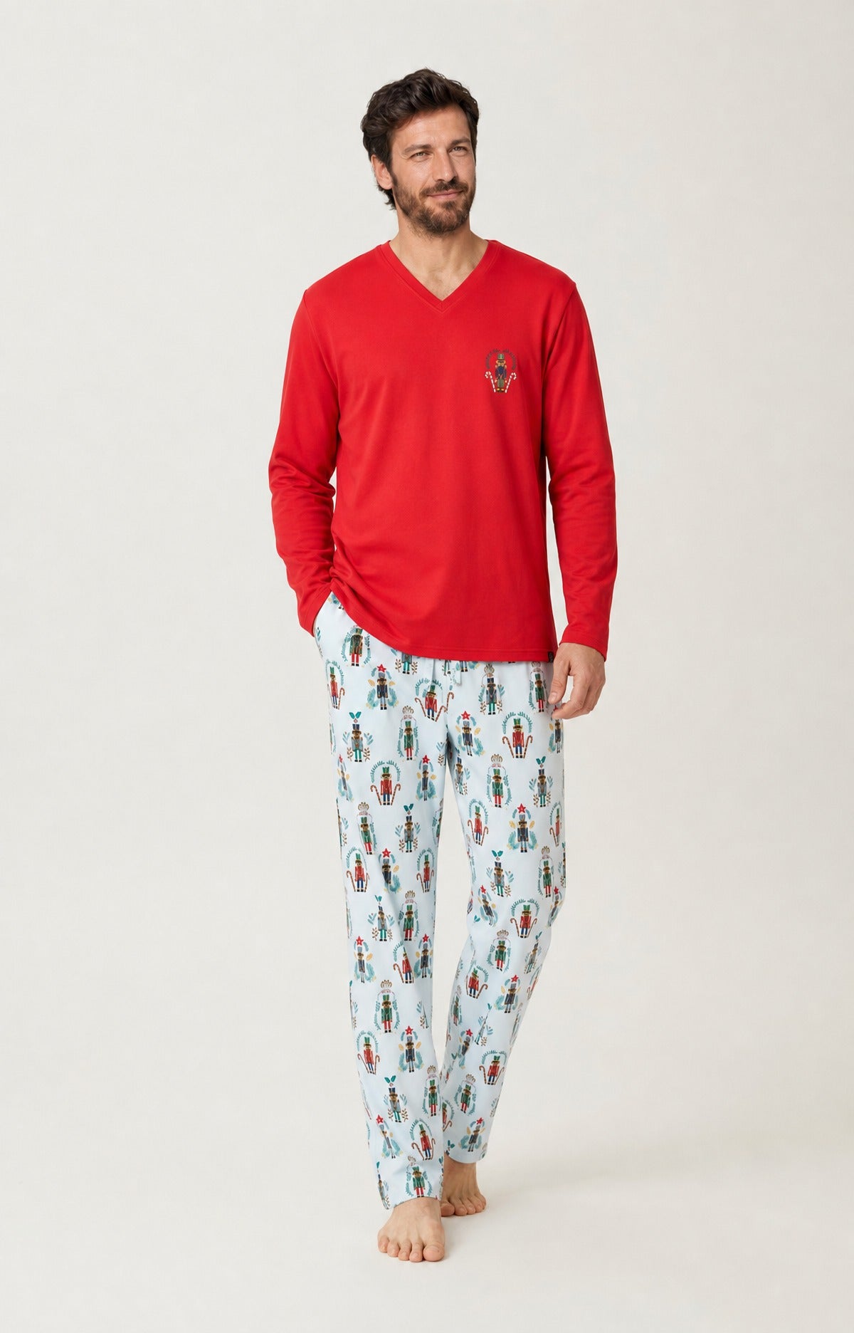Pyjama en jersey de coton épais Homme Casse-noisette glace 1