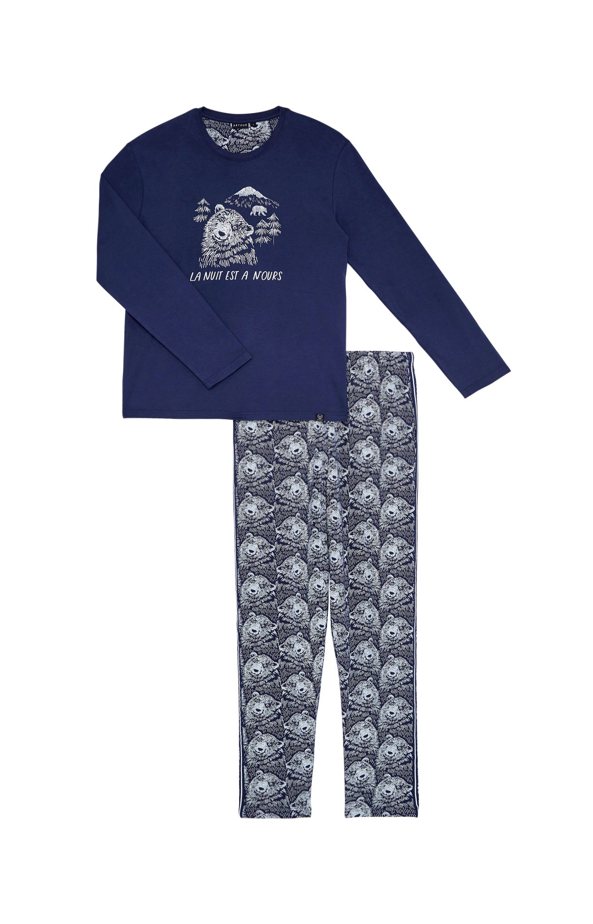 Pyjama long Homme Ours Marine 3