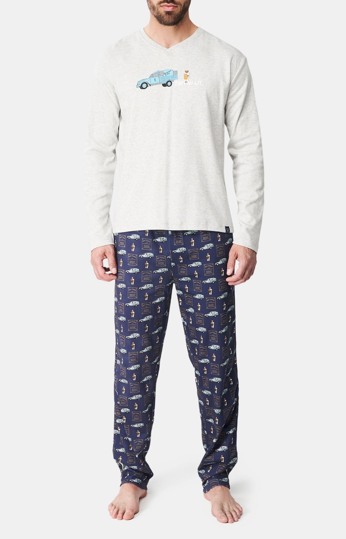 Pyjama long Femme Pain au Lit Marine 1