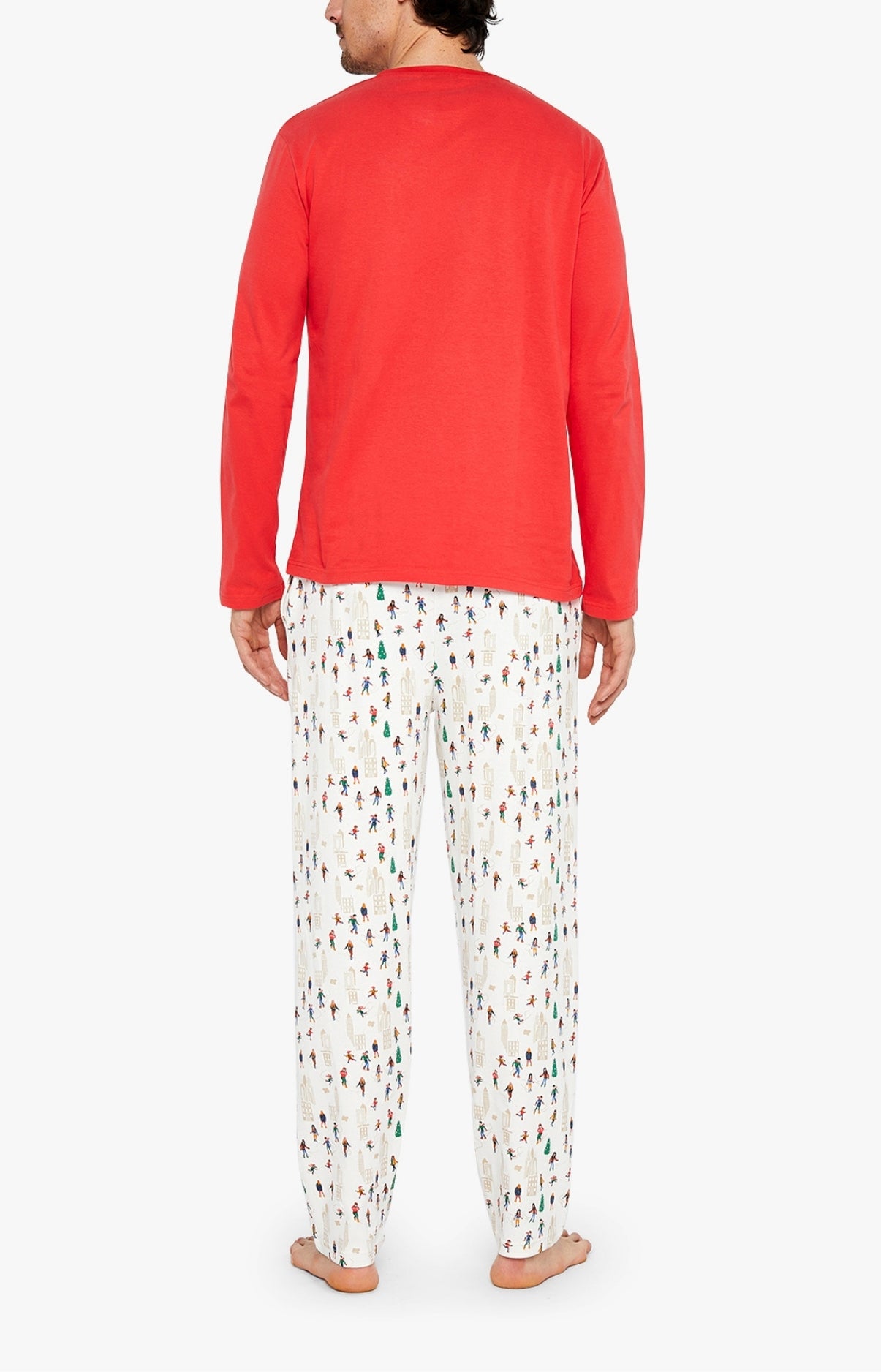 Pyjama long Homme Matin à glace Blanc et Ivoire 5