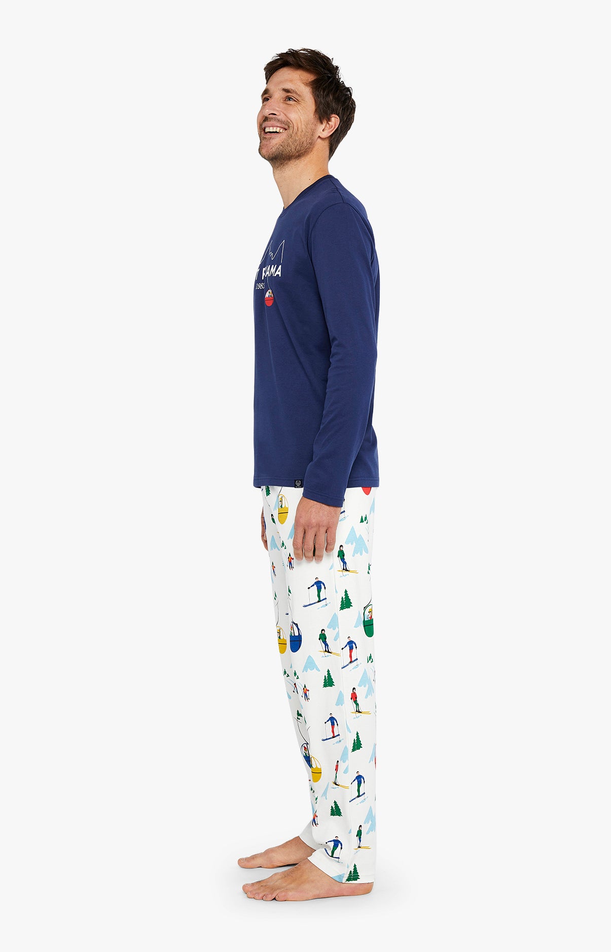 Pyjama long Homme Mont Pyjama Blanc et Ivoire 4