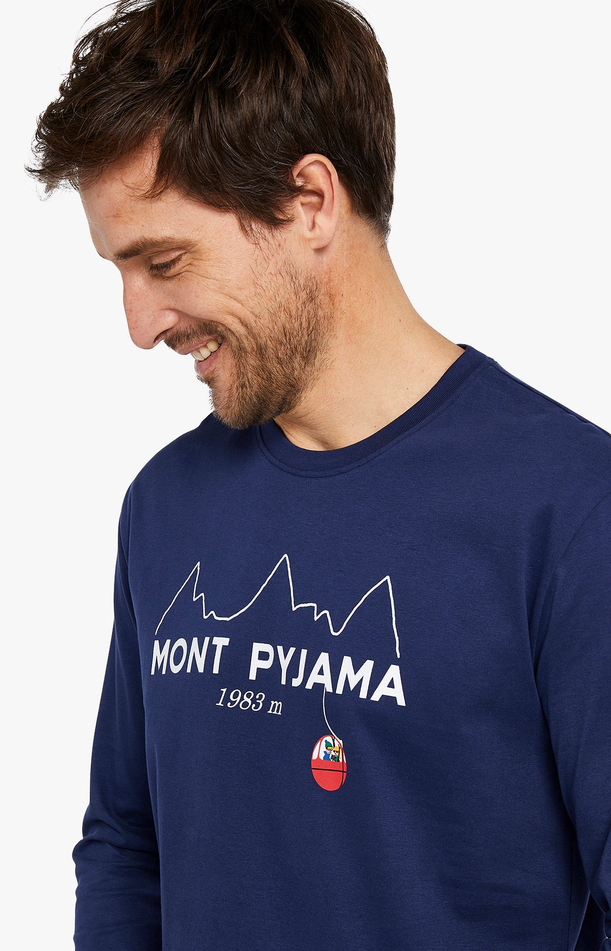 Pyjama long Homme Mont Pyjama Blanc et Ivoire 2