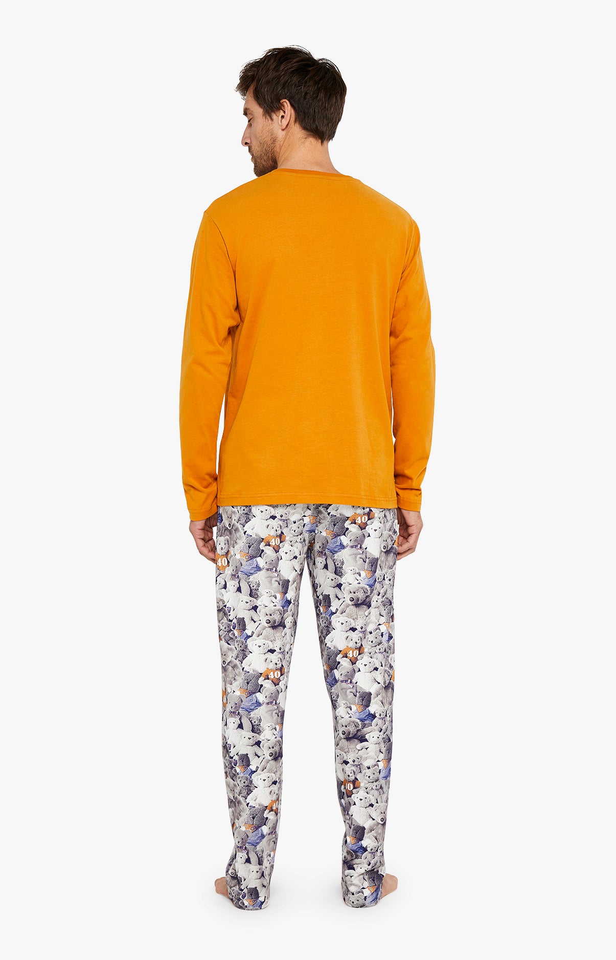Pyjama long Homme Teddy 40 ans Beige et Marron 5
