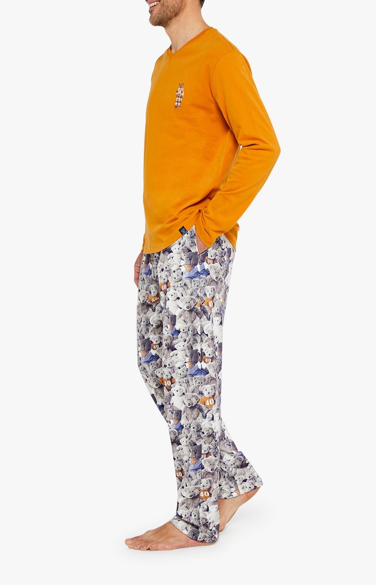 Pyjama long Homme Teddy 40 ans Beige et Marron 4