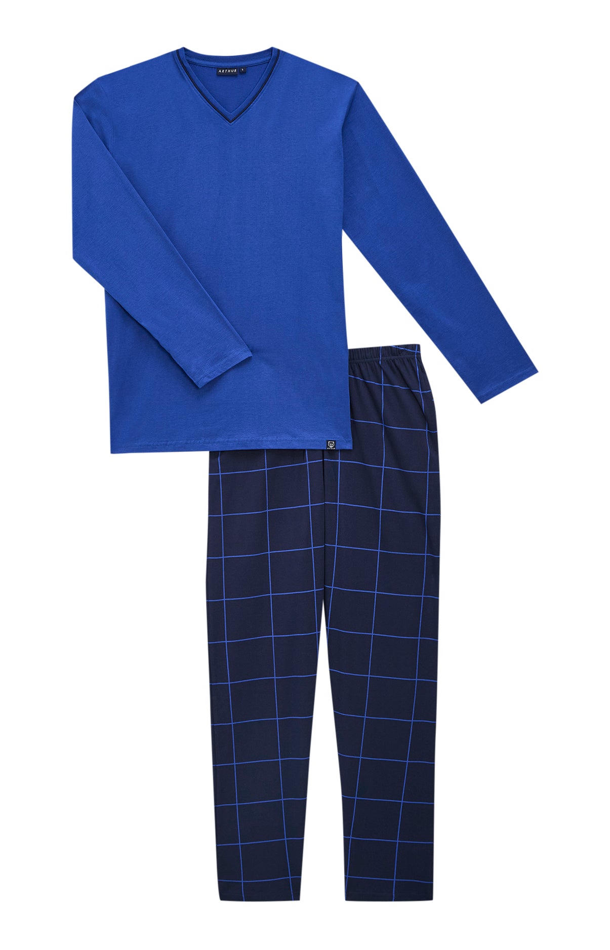 Pyjama long Homme Windsor Marine et Bleu 3