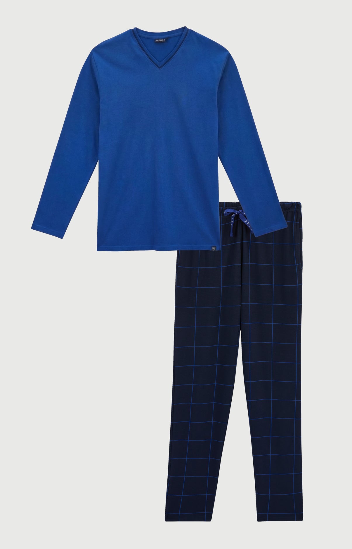 Pyjama long Homme Windsor Marine et Bleu 3