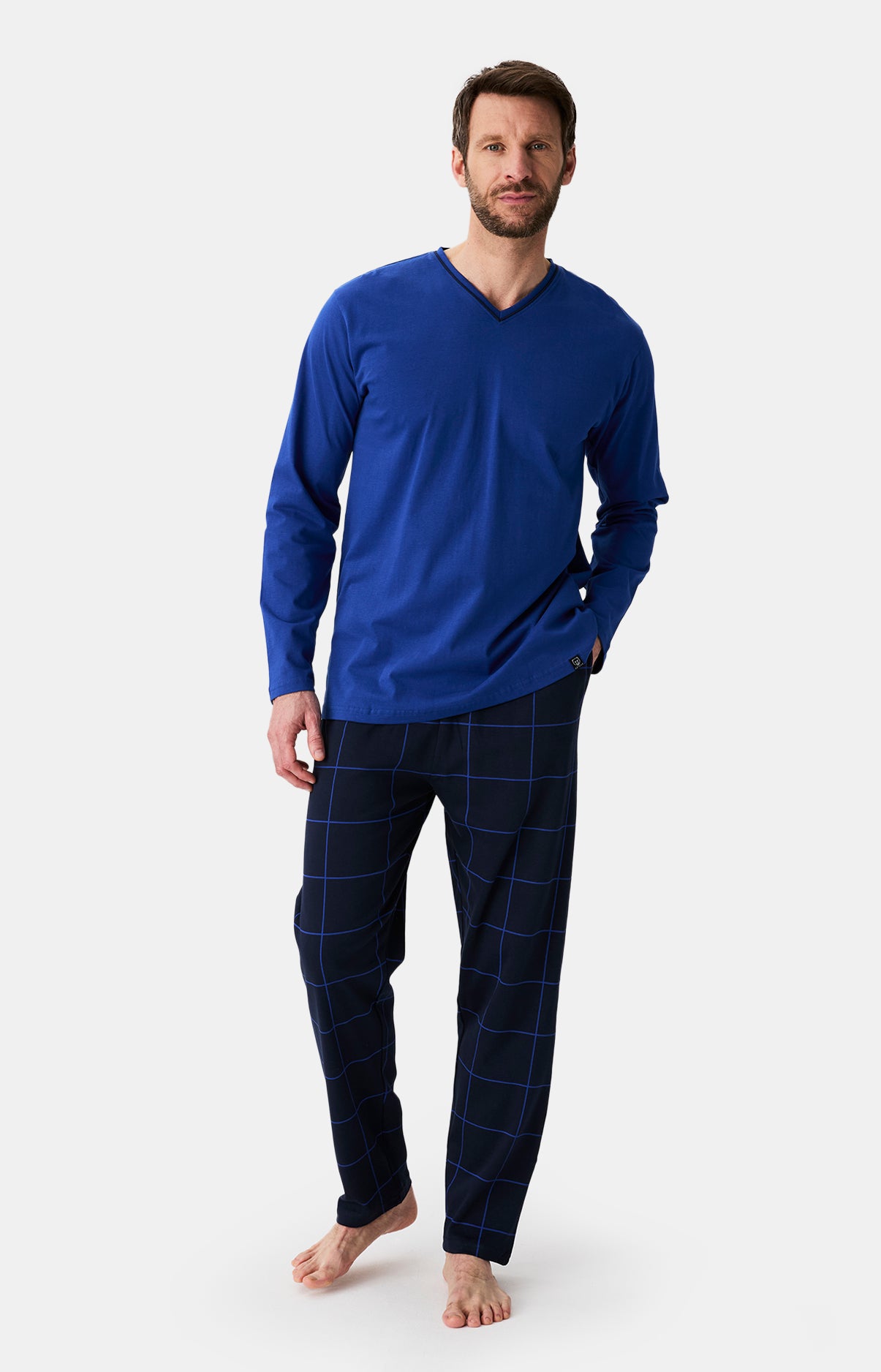 Pyjama long Homme Windsor Marine et Bleu 5