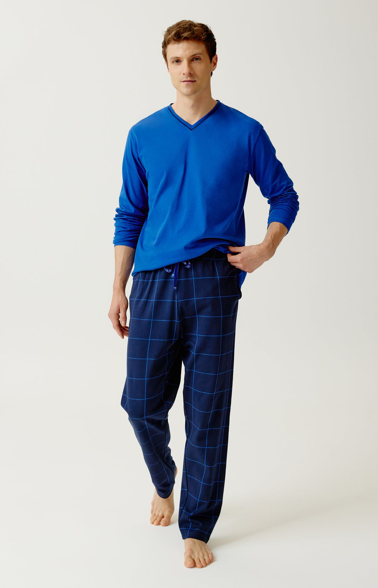 Pyjama long Homme Windsor Marine et Bleu 1