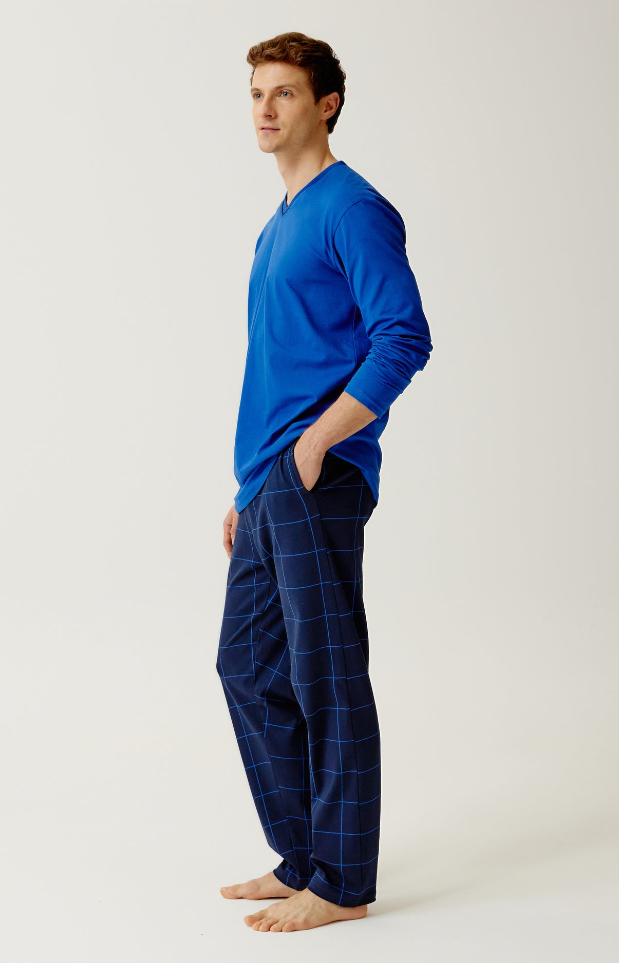 Pyjama long Homme Windsor Marine et Bleu 4
