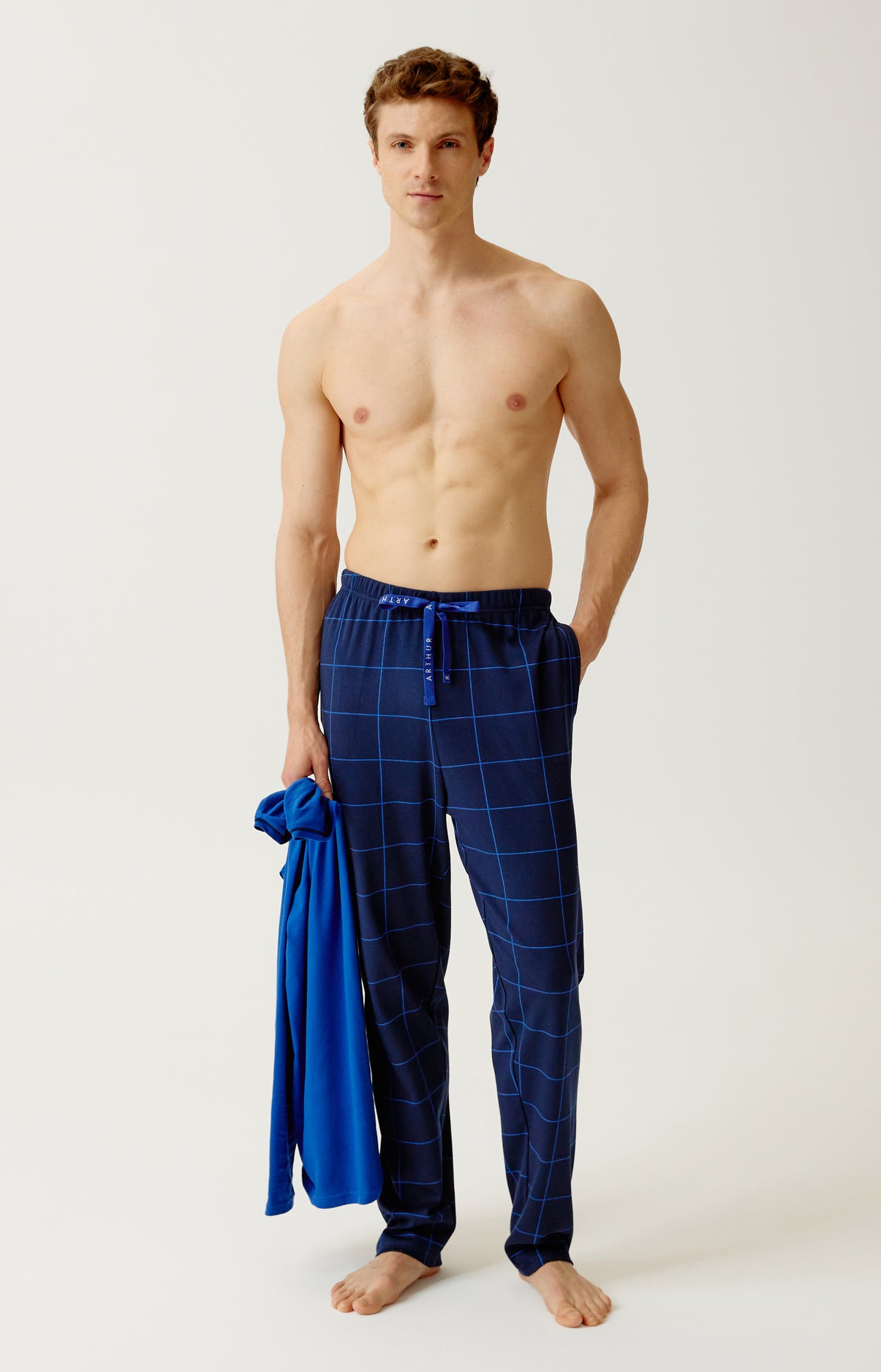 Pyjama long Homme Windsor Marine et Bleu 6