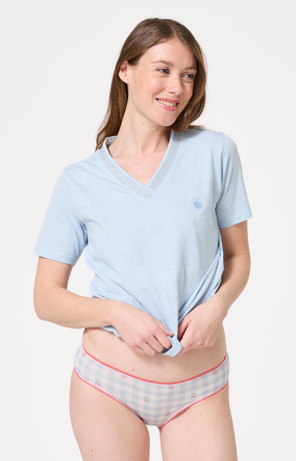 Culotte Femme Cherry Imprimé cerises roses et vertes 1