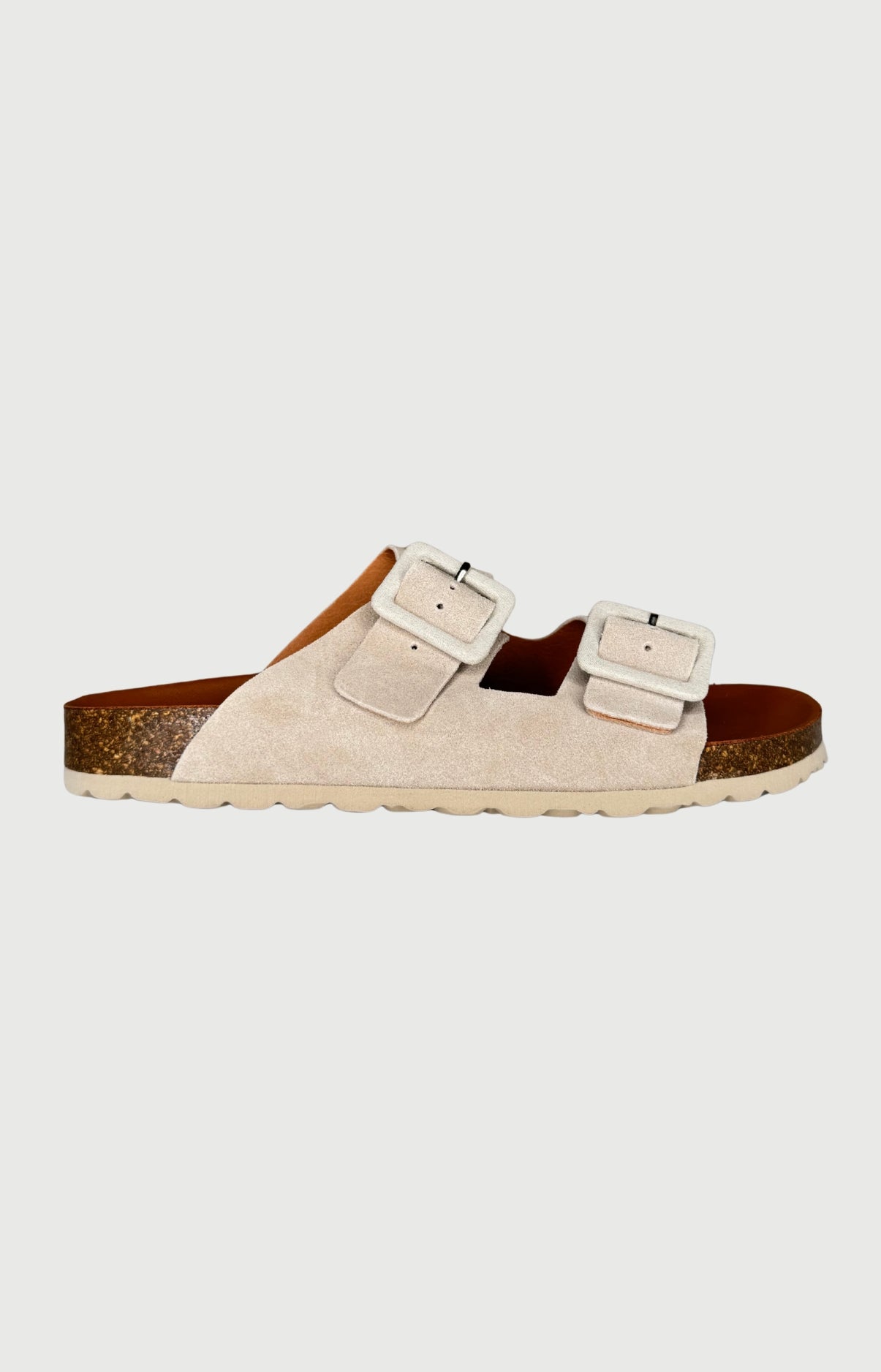 Sandales à deux brides en daim couleur beige sable femme 3