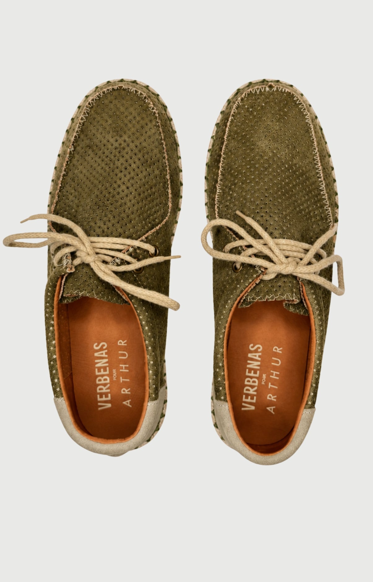 Mocassins espadrilles en daim à lacets couleur kaki Truman homme 3
