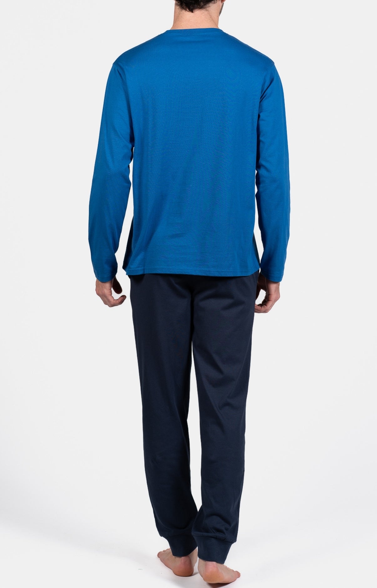 Pyjama long Homme Night clubber Noir et Marine 6