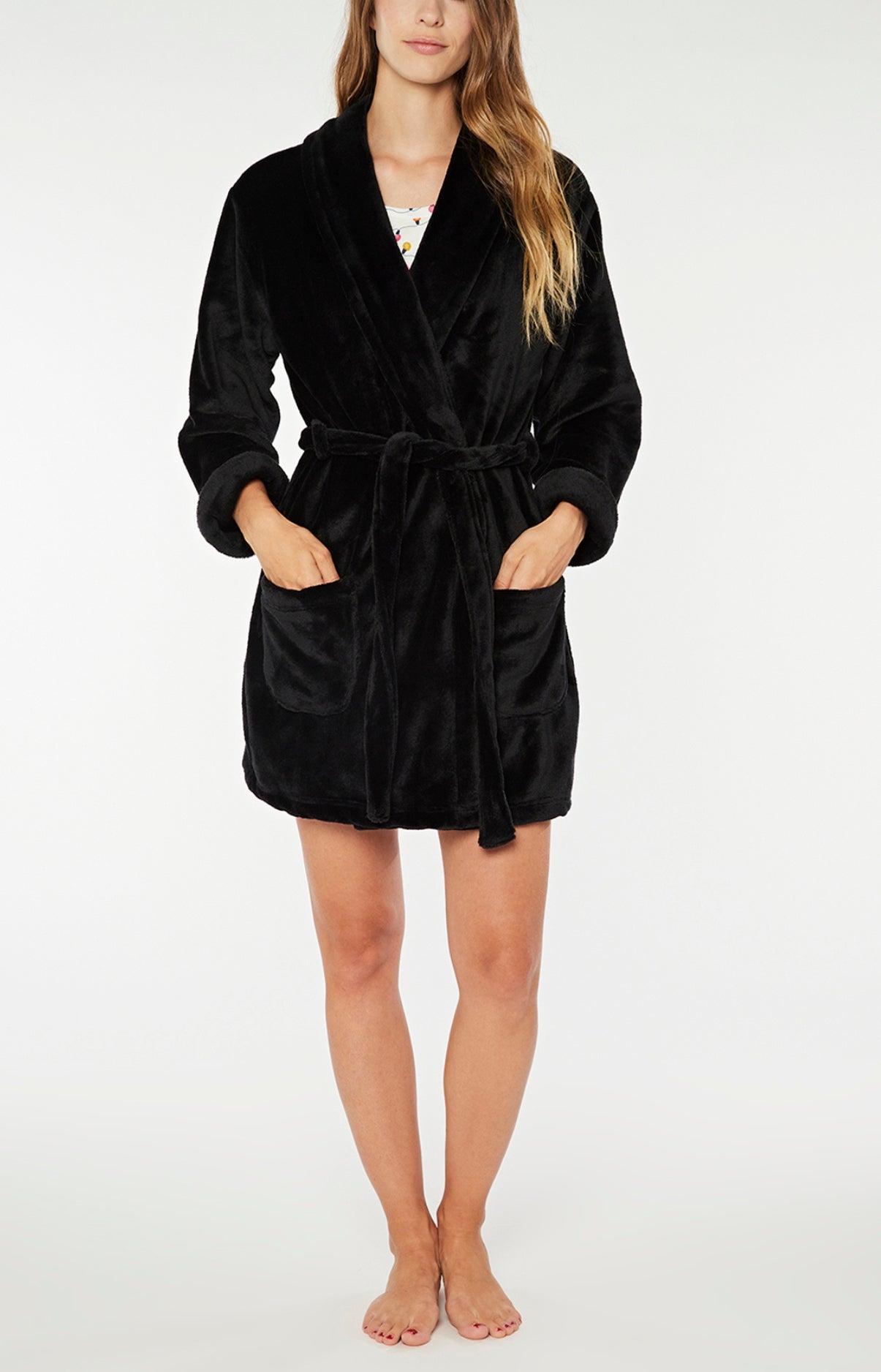 Robe de Chambre Uni Noir 2