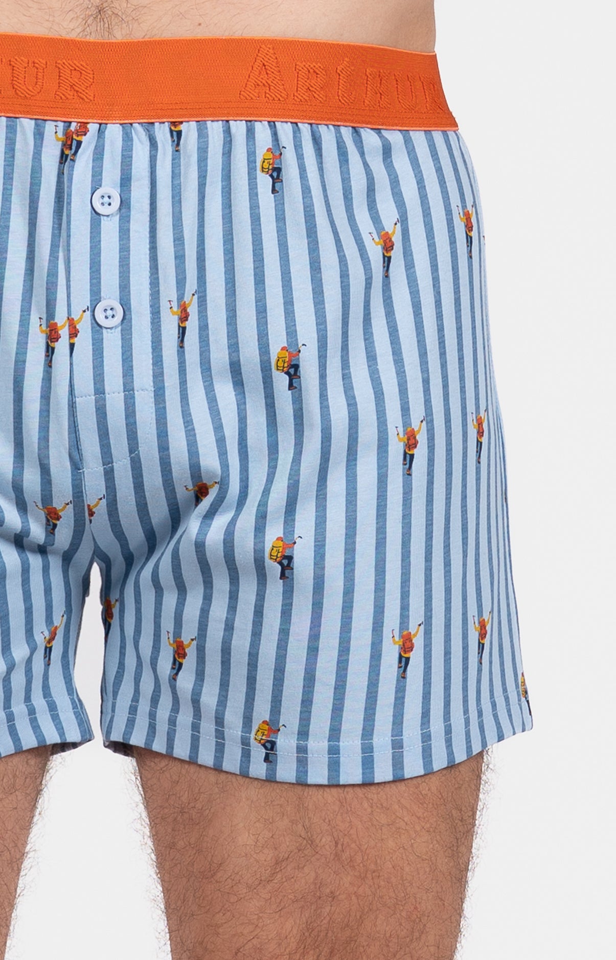 Boxer Homme flottant Ivresse des sommeils Bleu et Orange 2