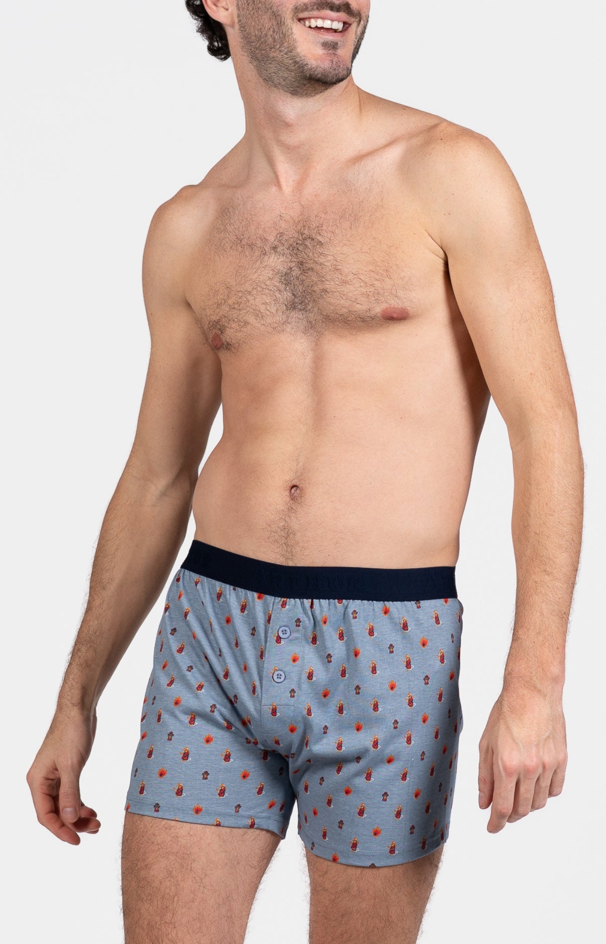 Boxer Homme flottant Pompier Bleu 1