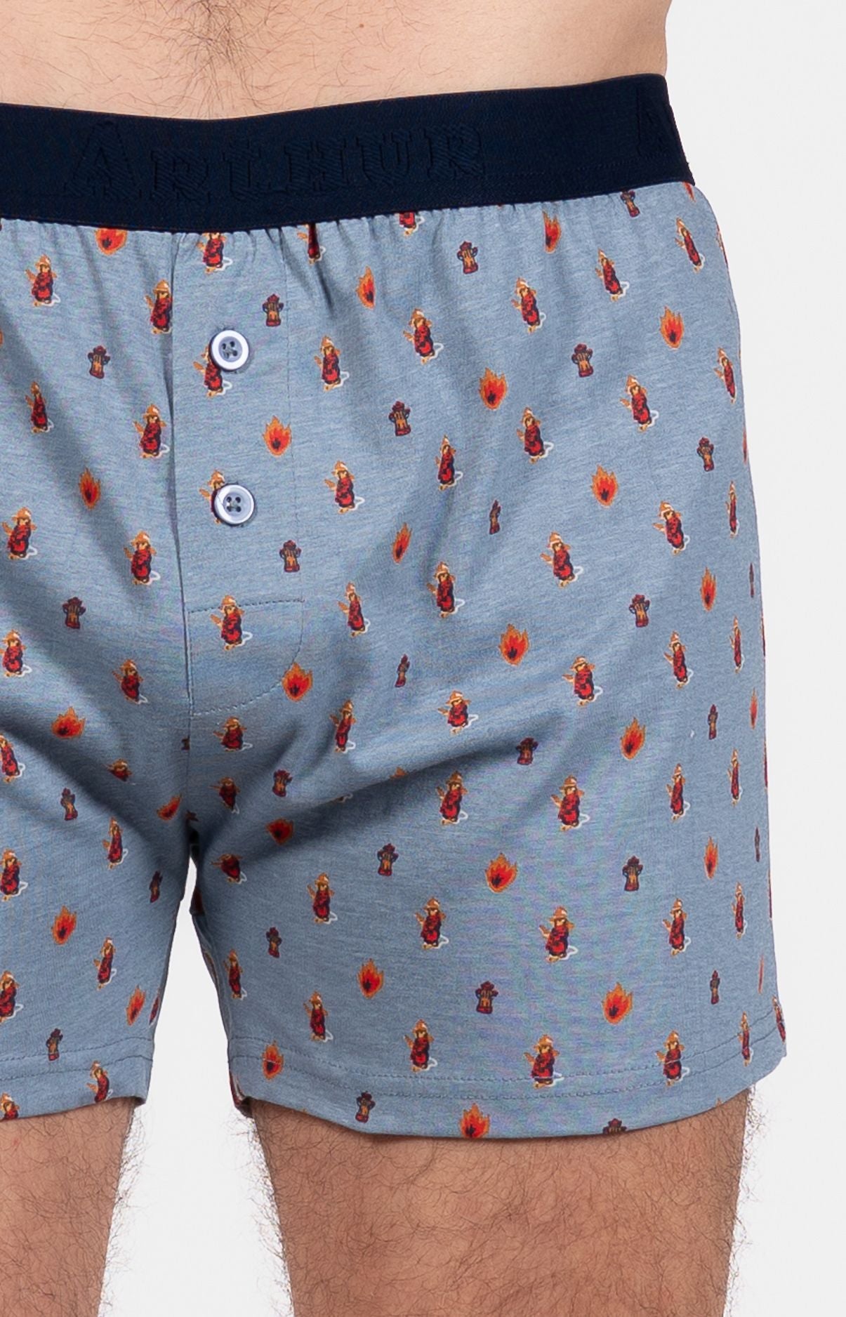 Boxer Homme flottant Pompier Bleu 2