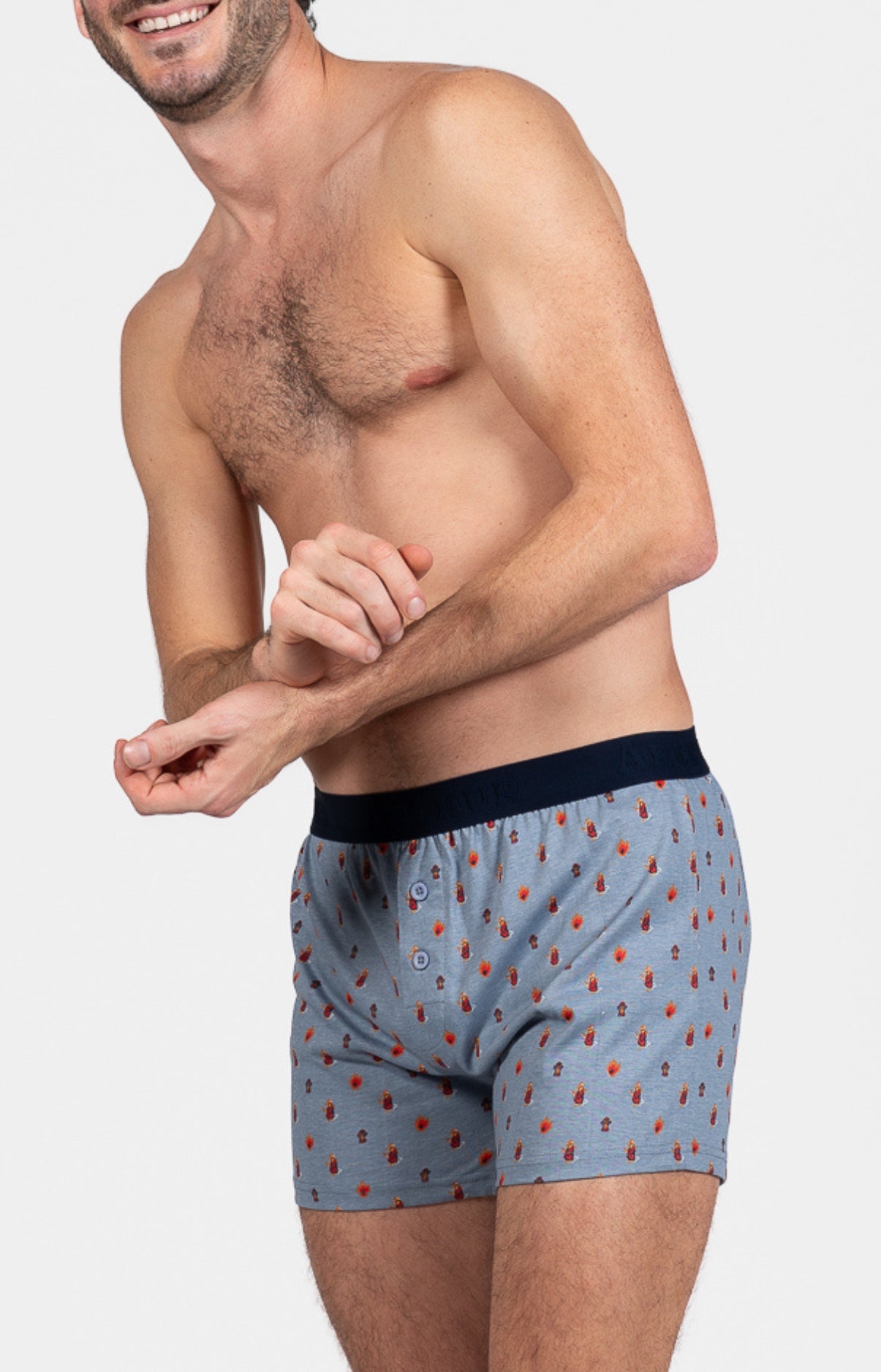 Boxer Homme flottant Pompier Bleu 4