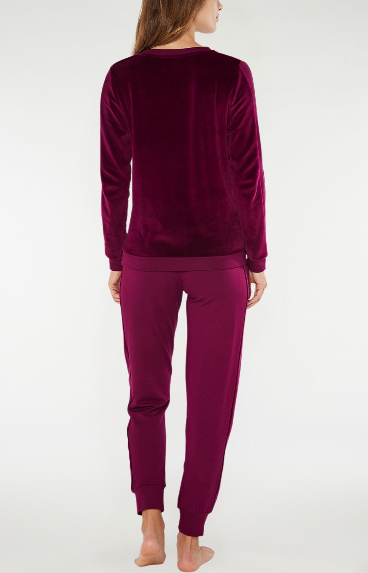 Pyjama long Femme Belle de nuit Violet et Bordeaux 5