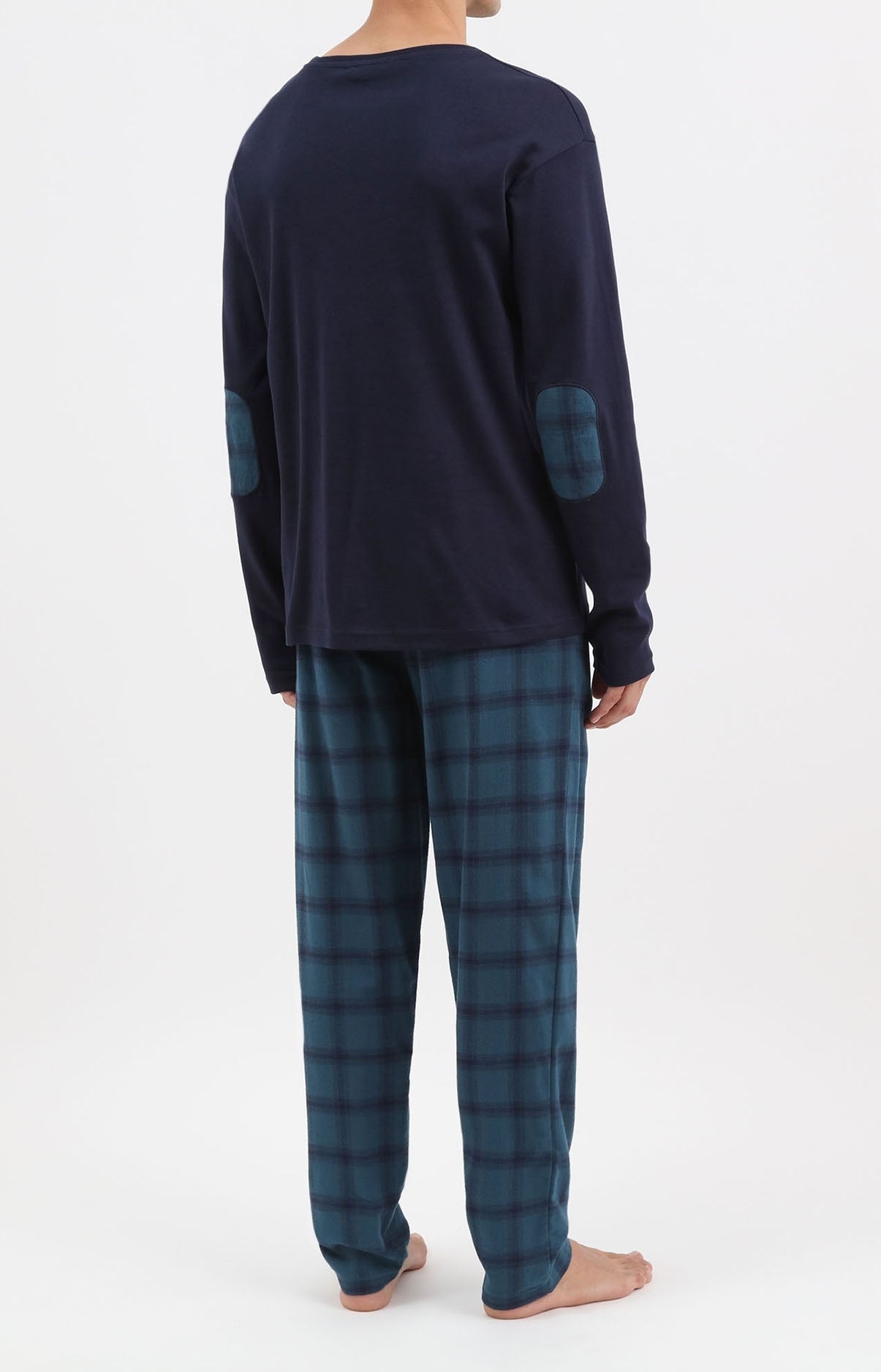 Pyjama long écossais Homme marine 3