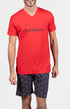 Pyjashort Homme Fruit défendu Marine et Rouge 1