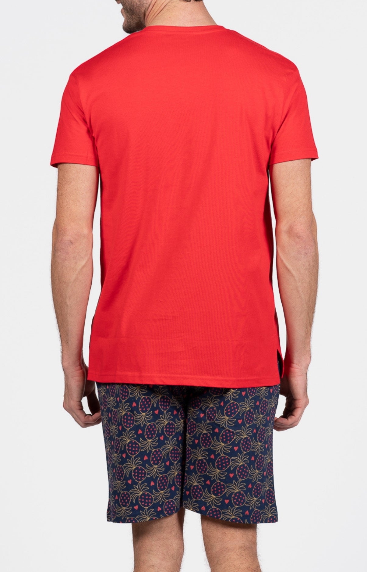 Pyjashort Homme Fruit défendu Marine et Rouge 6
