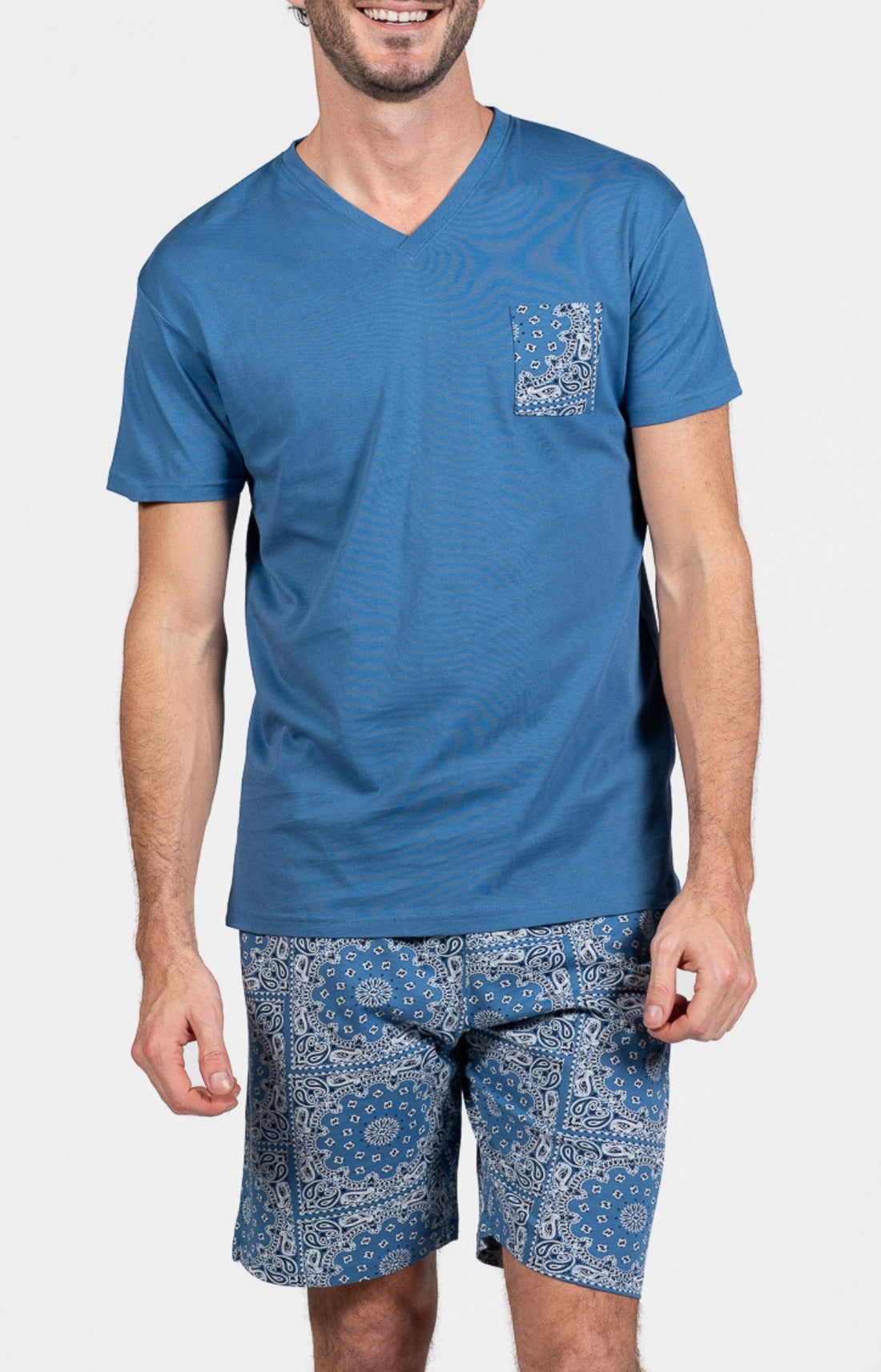 Pyjashort Homme Bandana Bleu 1