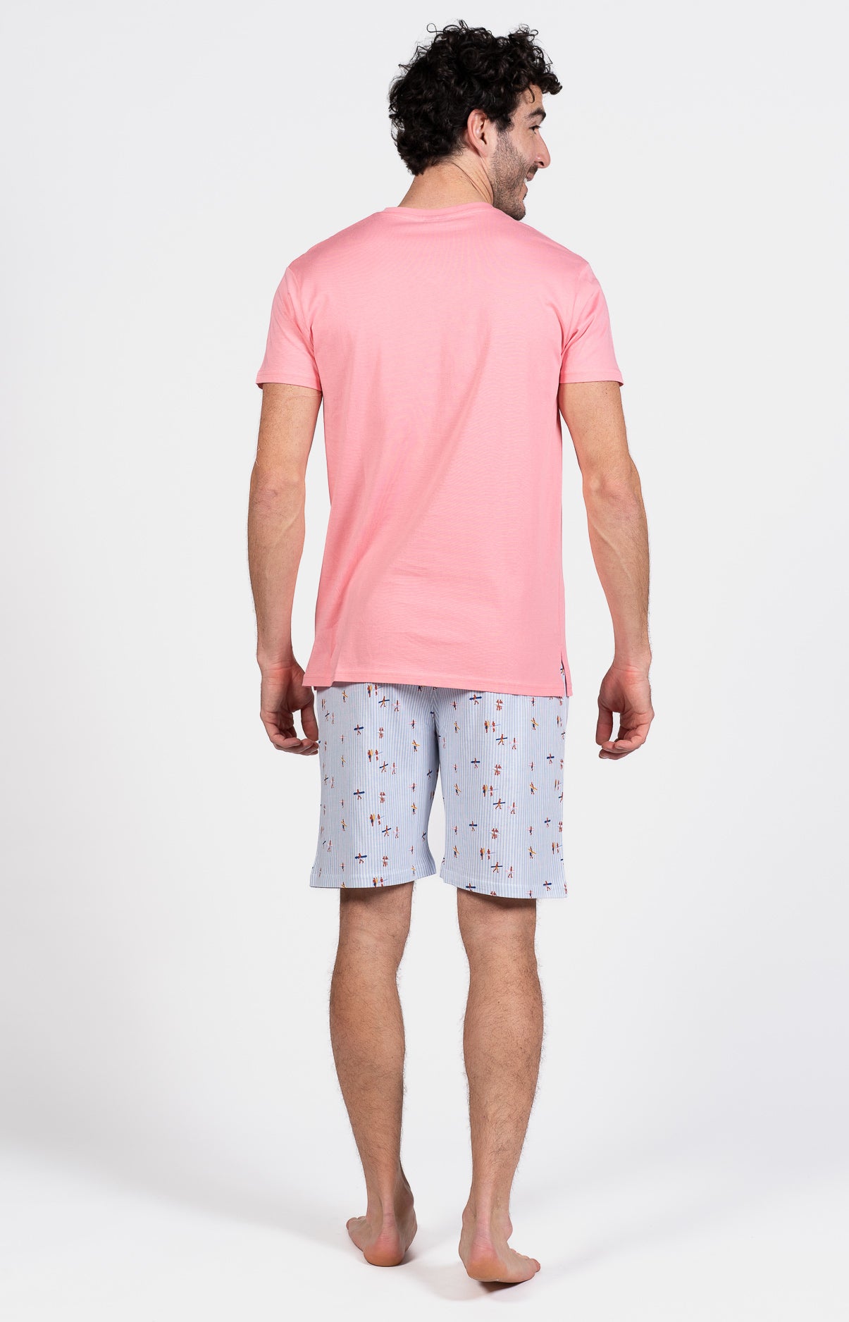 Pyjashort Homme Surf Bleu et Rose 6