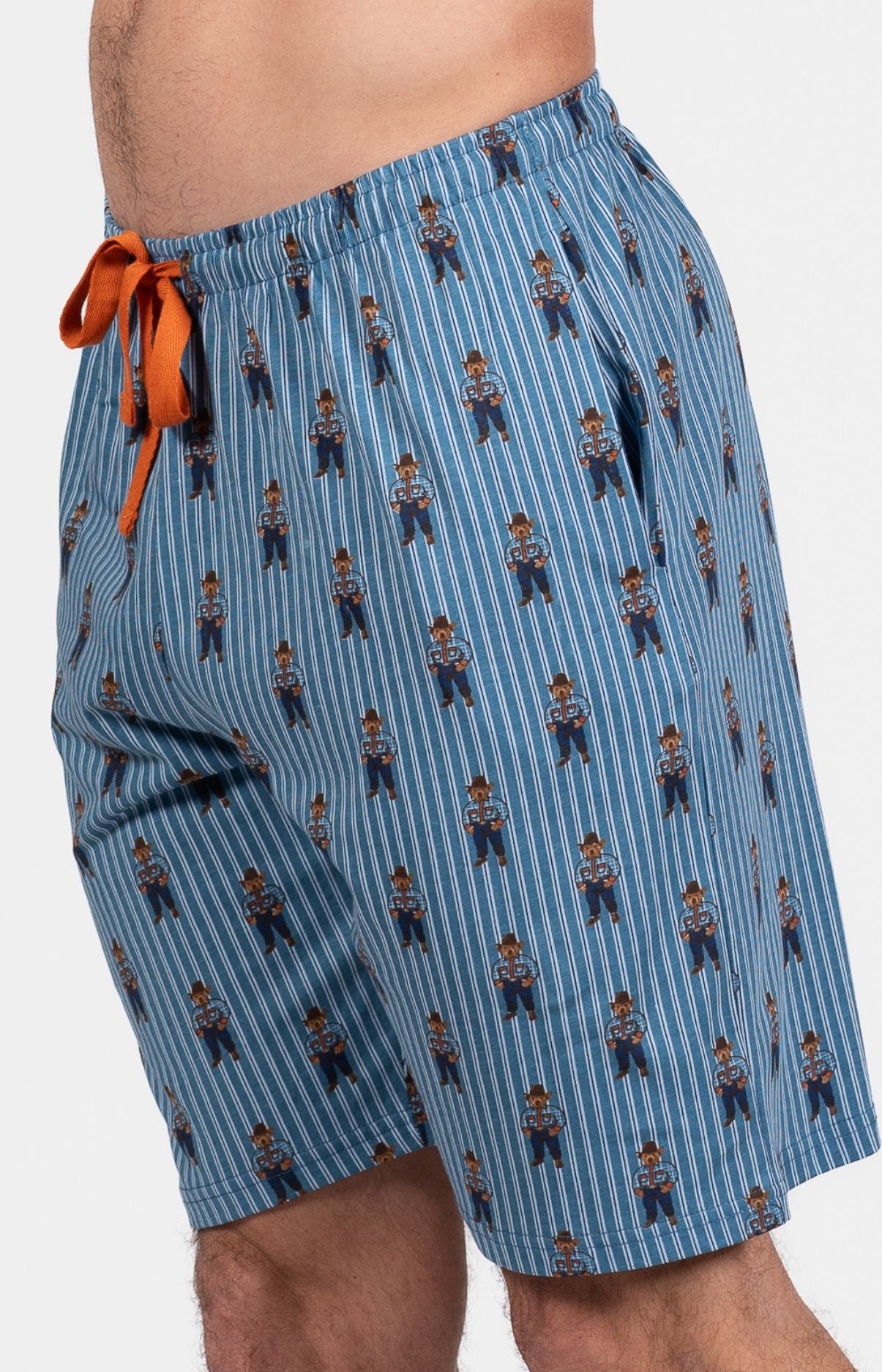 Pyjashort Homme Cowboy Gris et Orange 4