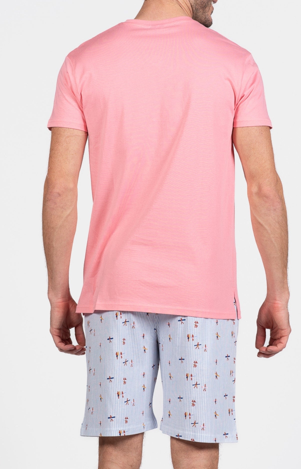 Pyjashort Homme Surf Bleu et Rose 6