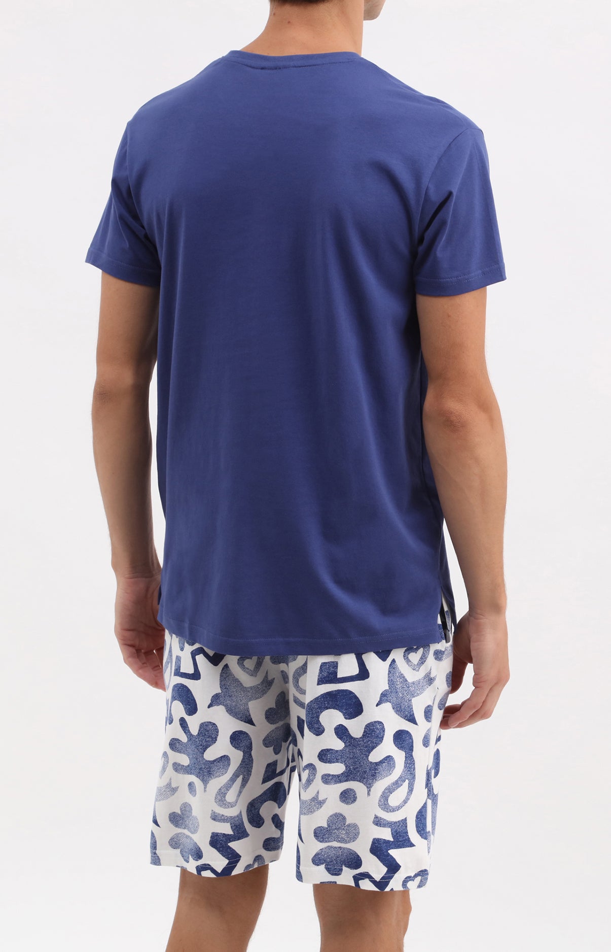 Pyjama Homme Matisse Imprimé feuillage bleu et blanc 4