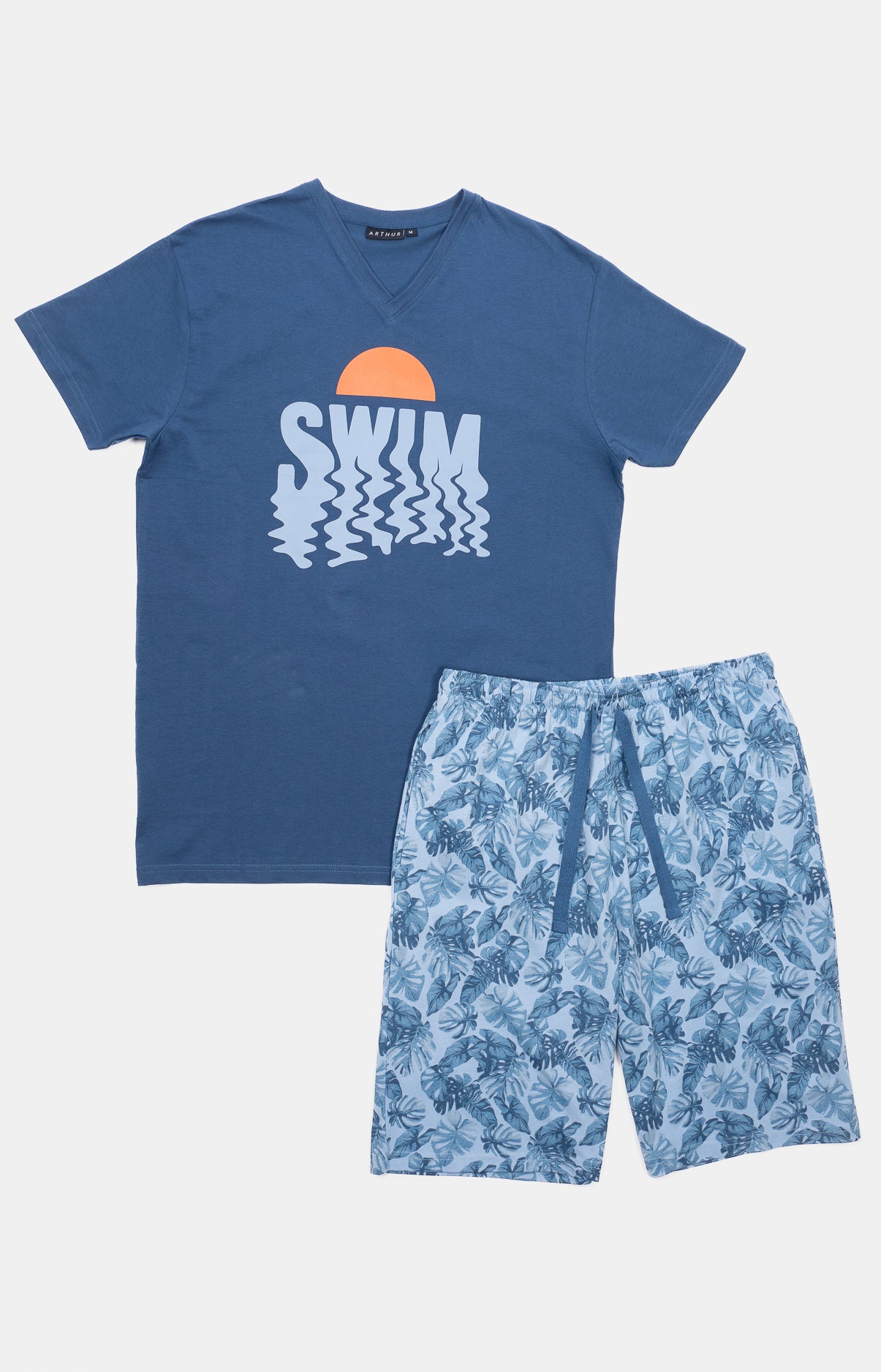 Pyjashort Palmier Bleu Homme 3