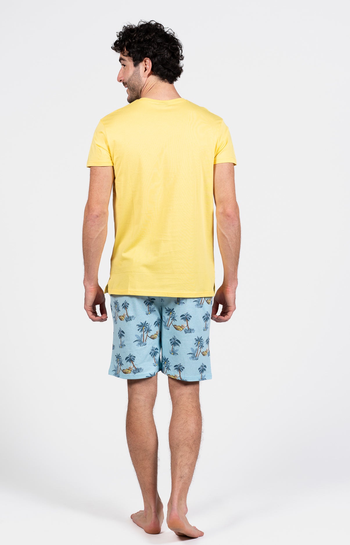 Pyjashort Homme Pas de pression Bleu et Jaune 6