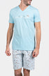 Pyjashort Homme Surf Bleu et Rose 1