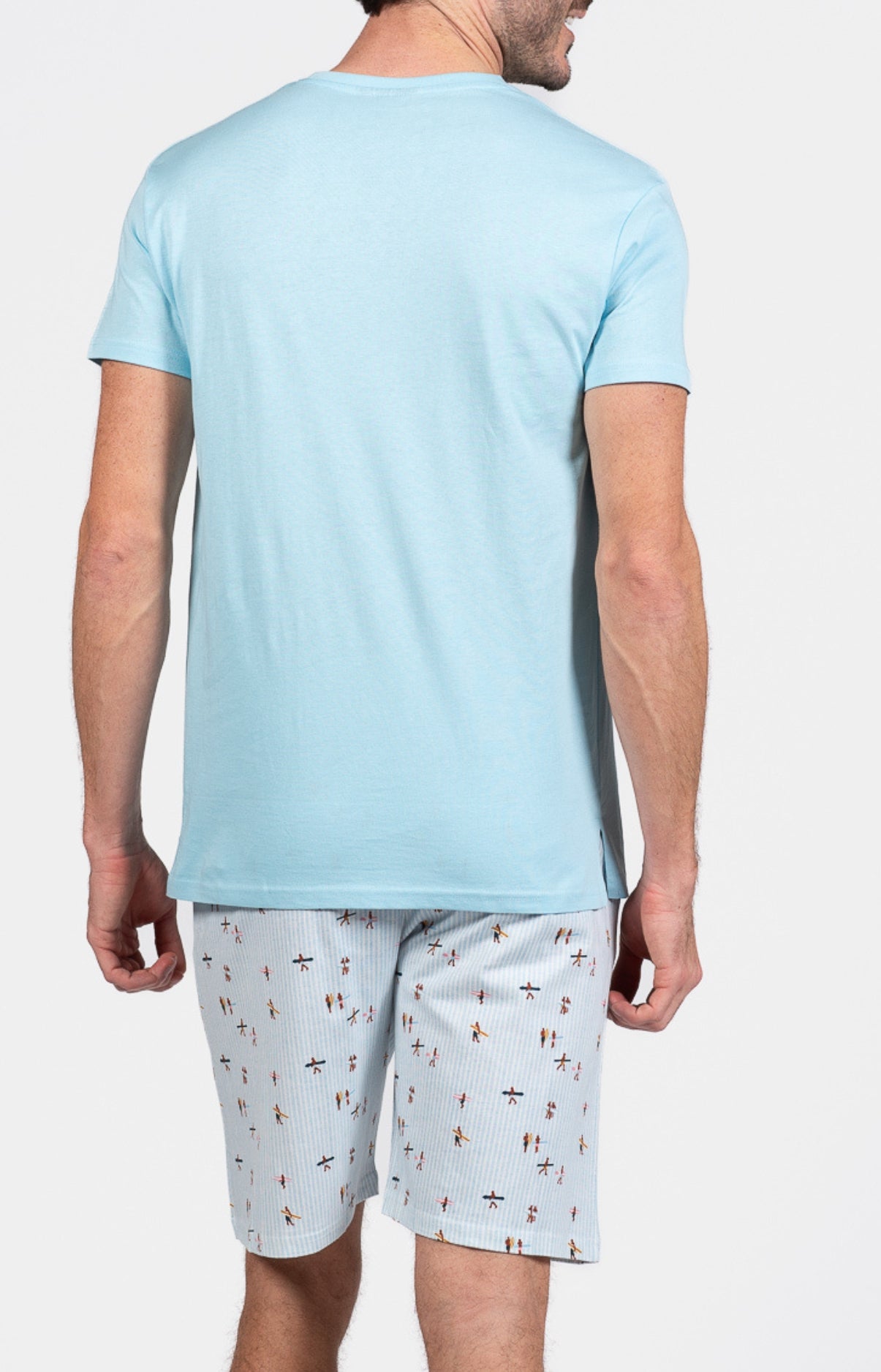 Pyjashort Homme Surf Bleu et Rose 6