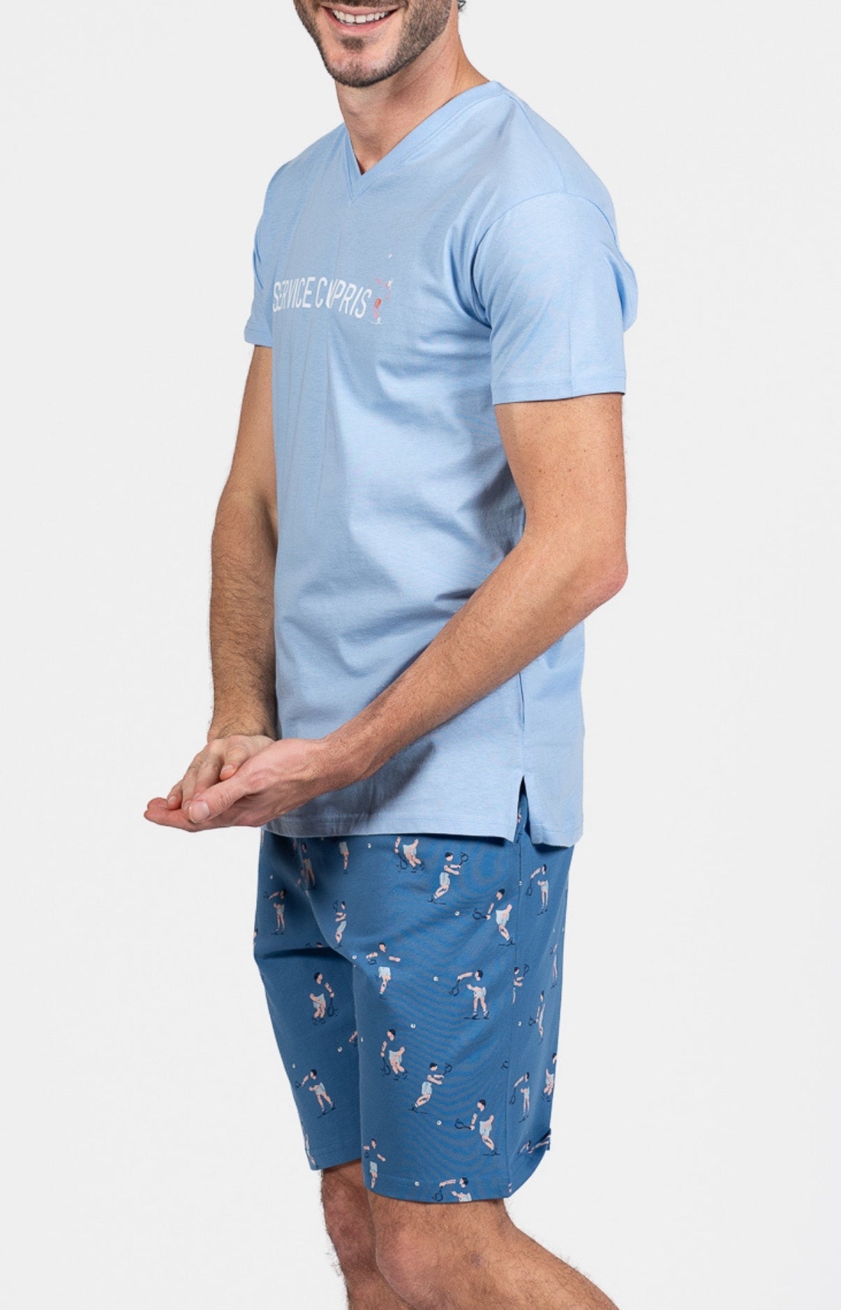 Pyjashort Homme Service Compris Bleu 5