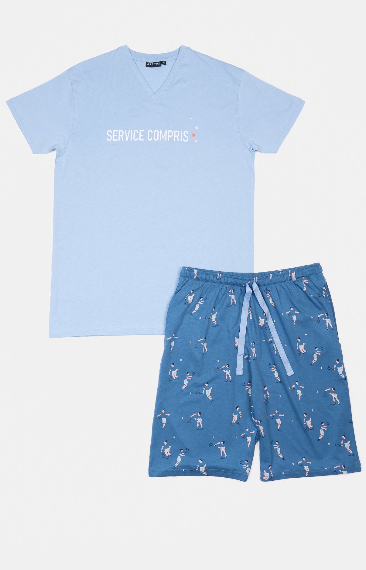 Pyjashort Homme Service Compris Bleu 3