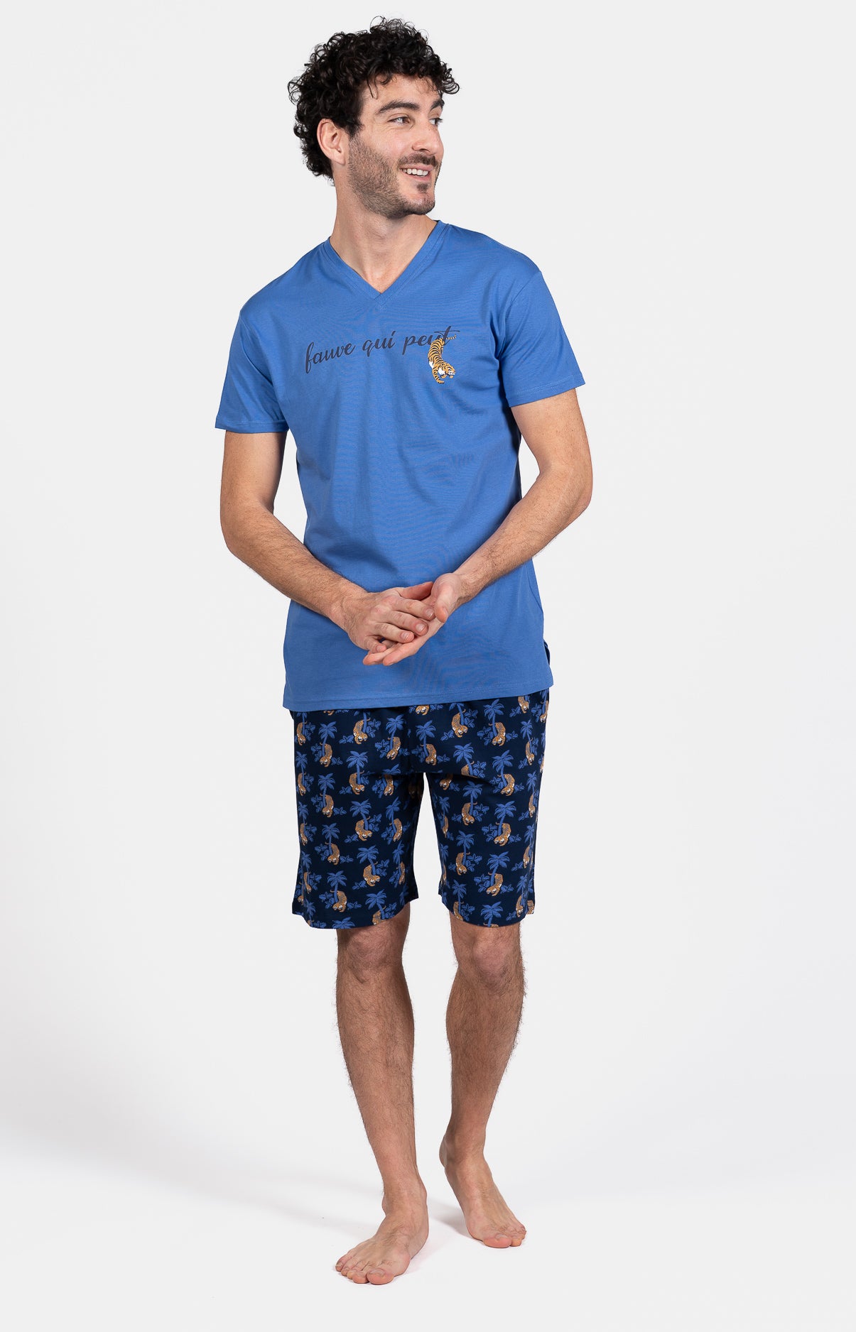 Pyjashort Tigre Bleu Homme 1